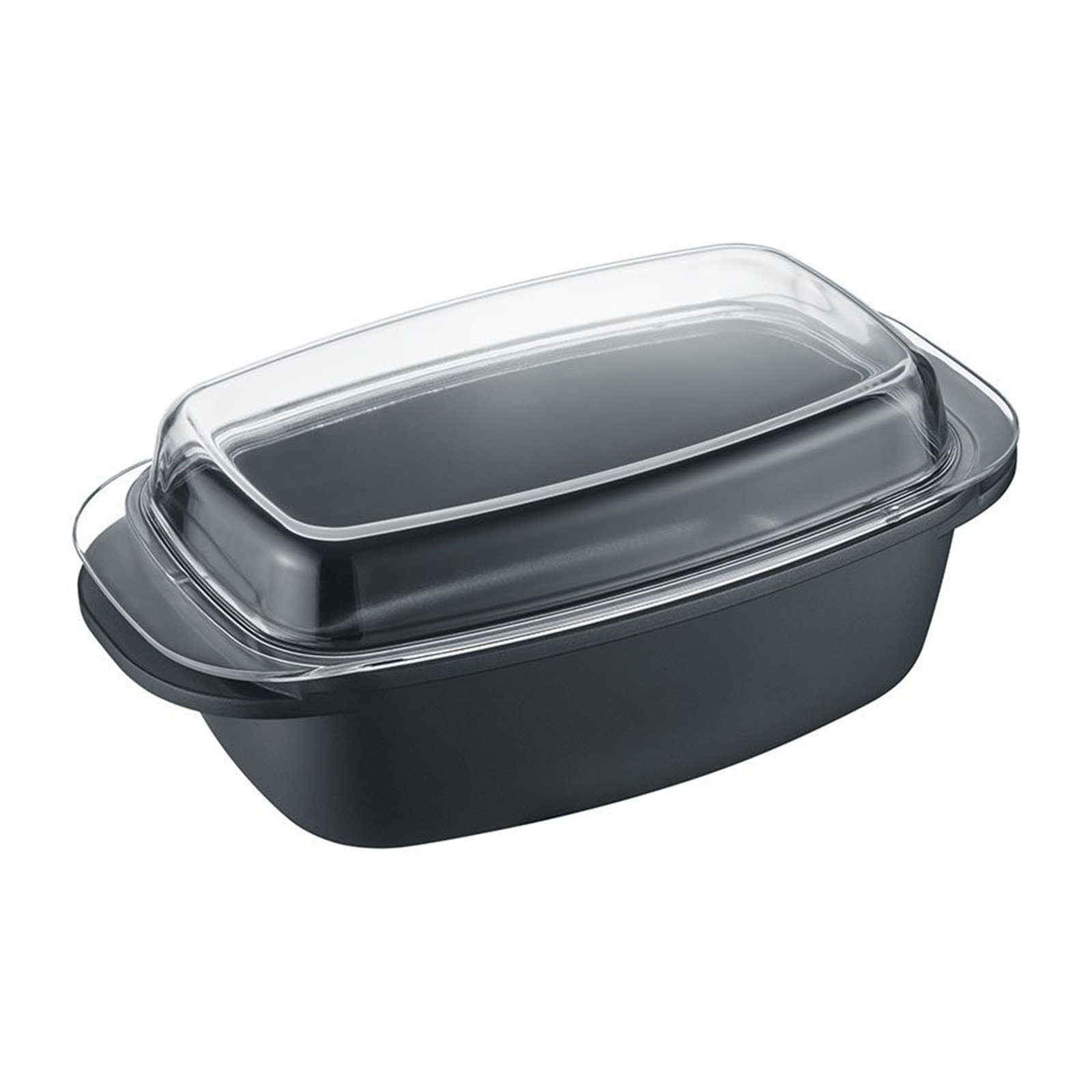 Berndes Bräter Aluguss-Unibräter mit Glasdeckel 32 x 21 cm, Aluguss (Stück, 1-tlg., 1 Bräter mit Deckel), Kochtopf