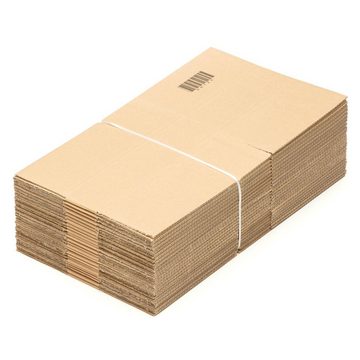 KK Verpackungen Versandkarton, 25 Faltkartons 300 x 215 x 70 mm Postversand Warenversand Wellpappkarton Braun