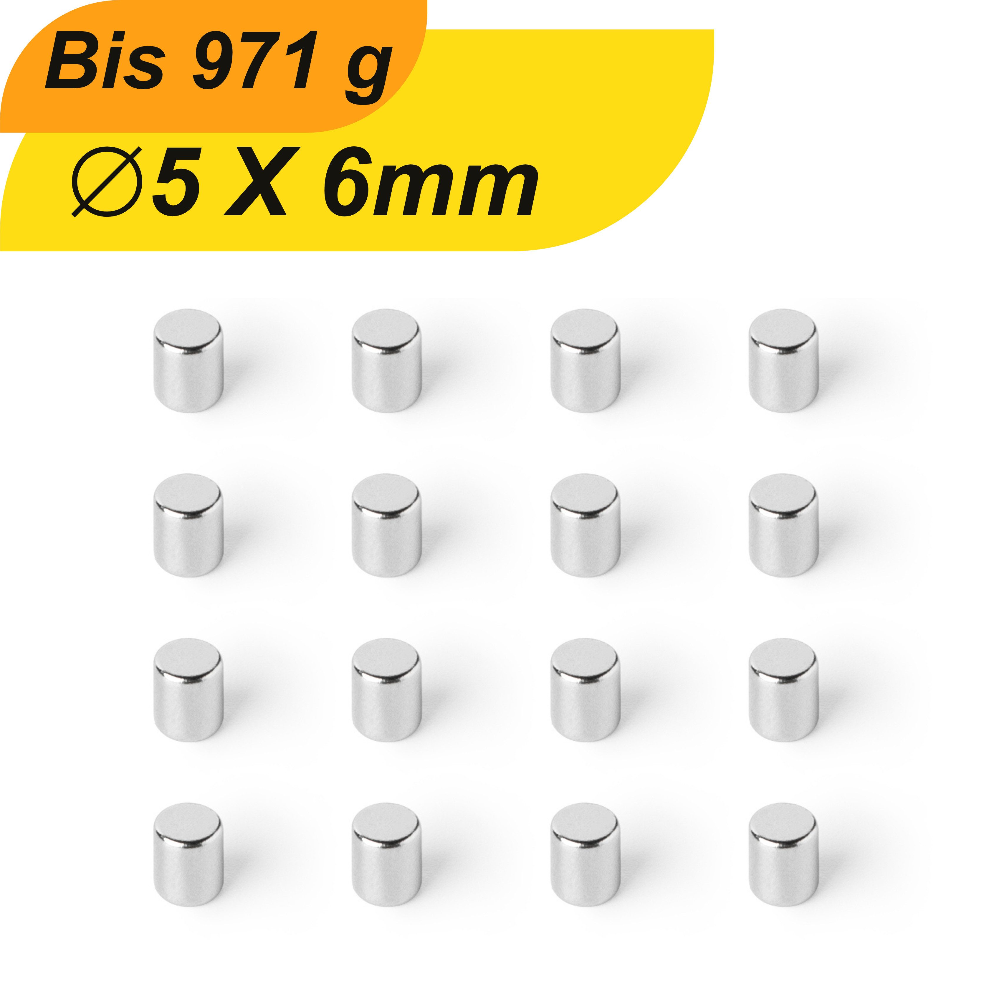 Magnet Neodym Magnet 5mm x 6mm Supermagnete hohe Haftkraft Scheibenmagnet