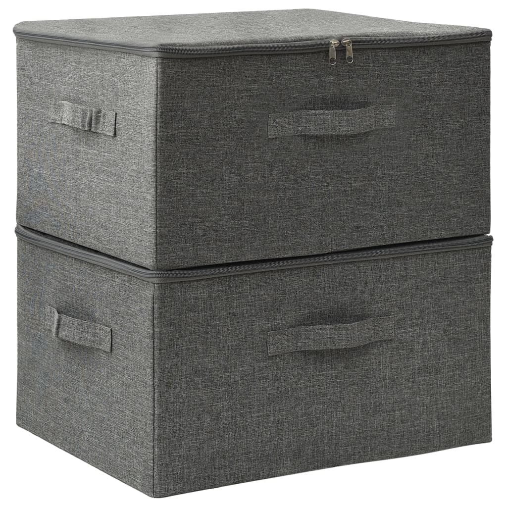 Aufbewahrungsbox Aufbewahrungsboxen 2 Stk Stoff 43x34x23 cm Anthrazit