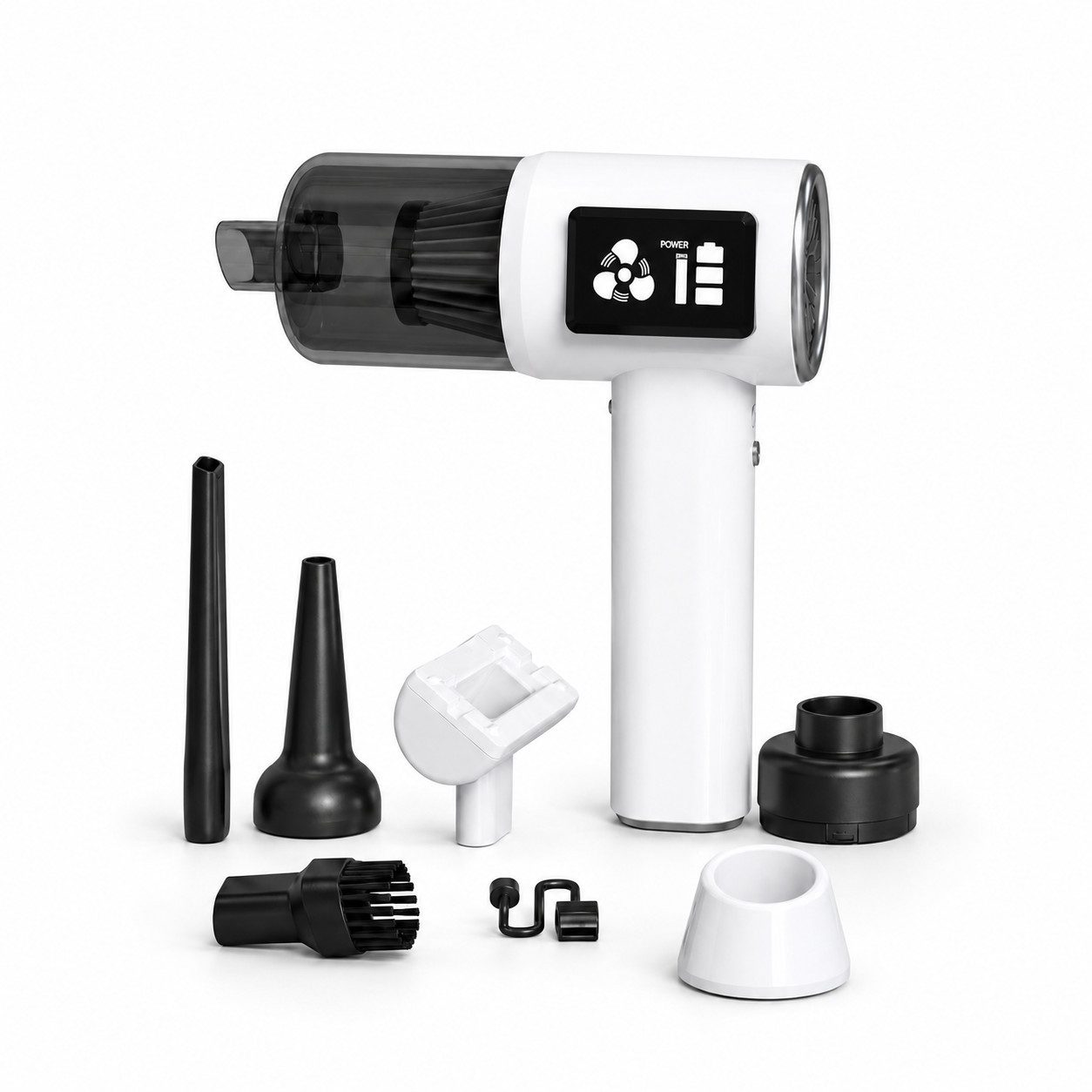 Lisabonde Akku-Handstaubsauger Kabelloser 4-in-1 Handstaubsauger Auto & Haushalt, 6000Pa, HEPA, 70 W, beutellos, 4-in-1 Funktion: Saugen, Blasen, Aufpumpen & Vakuumieren