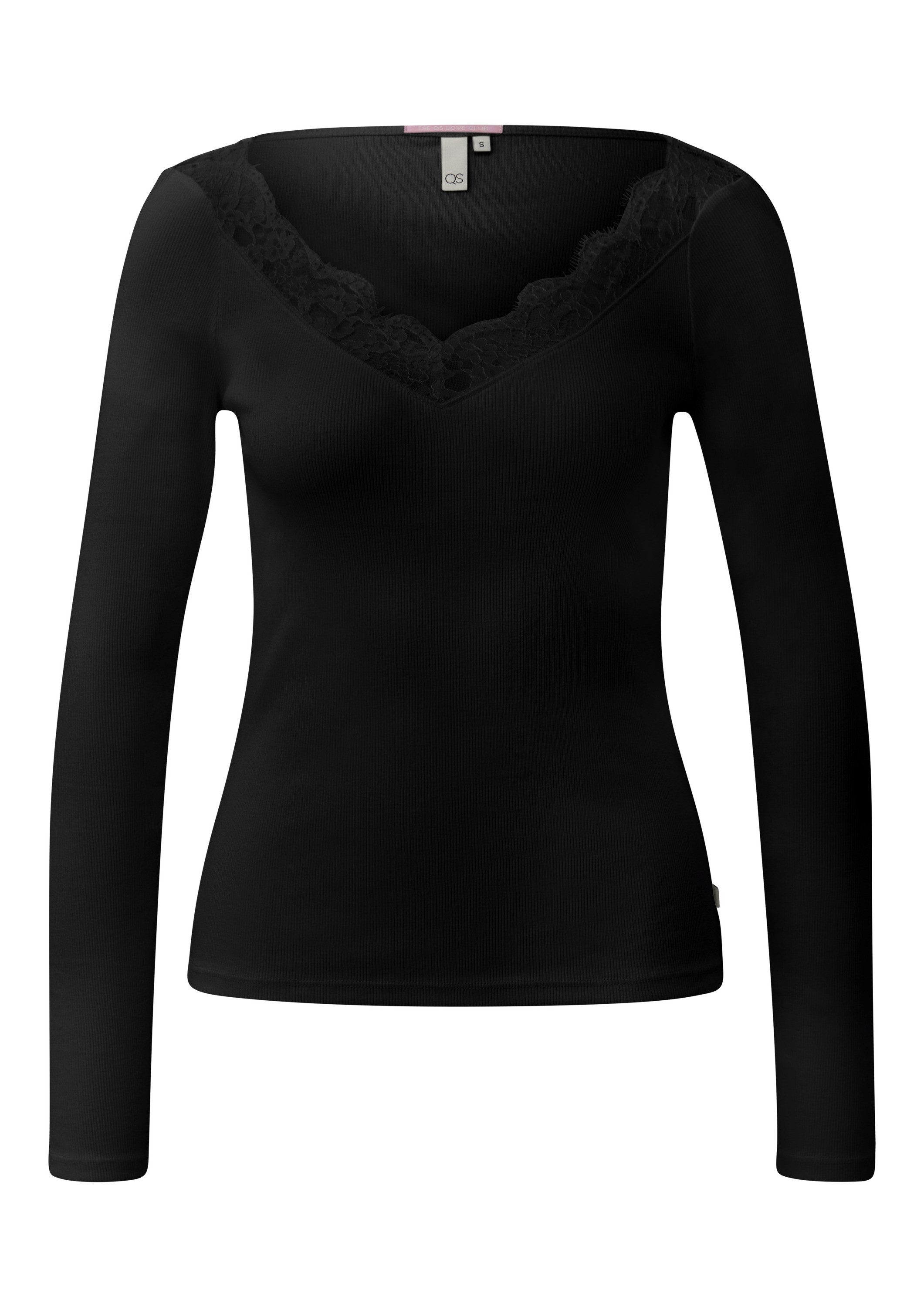 QS Langarmshirt T-Shirt Rippshirt günstig online kaufen