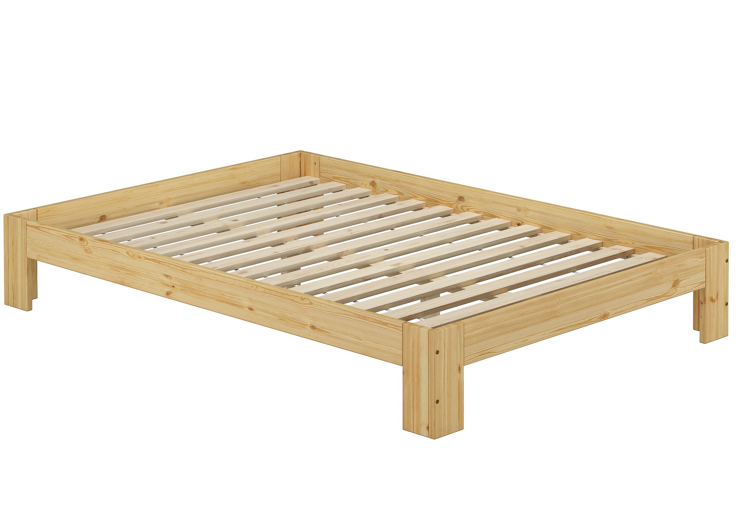 Massivholzbett Doppelbett 140 x 200 cm Bettrahmen oder Gästebett Kiefer Massiv