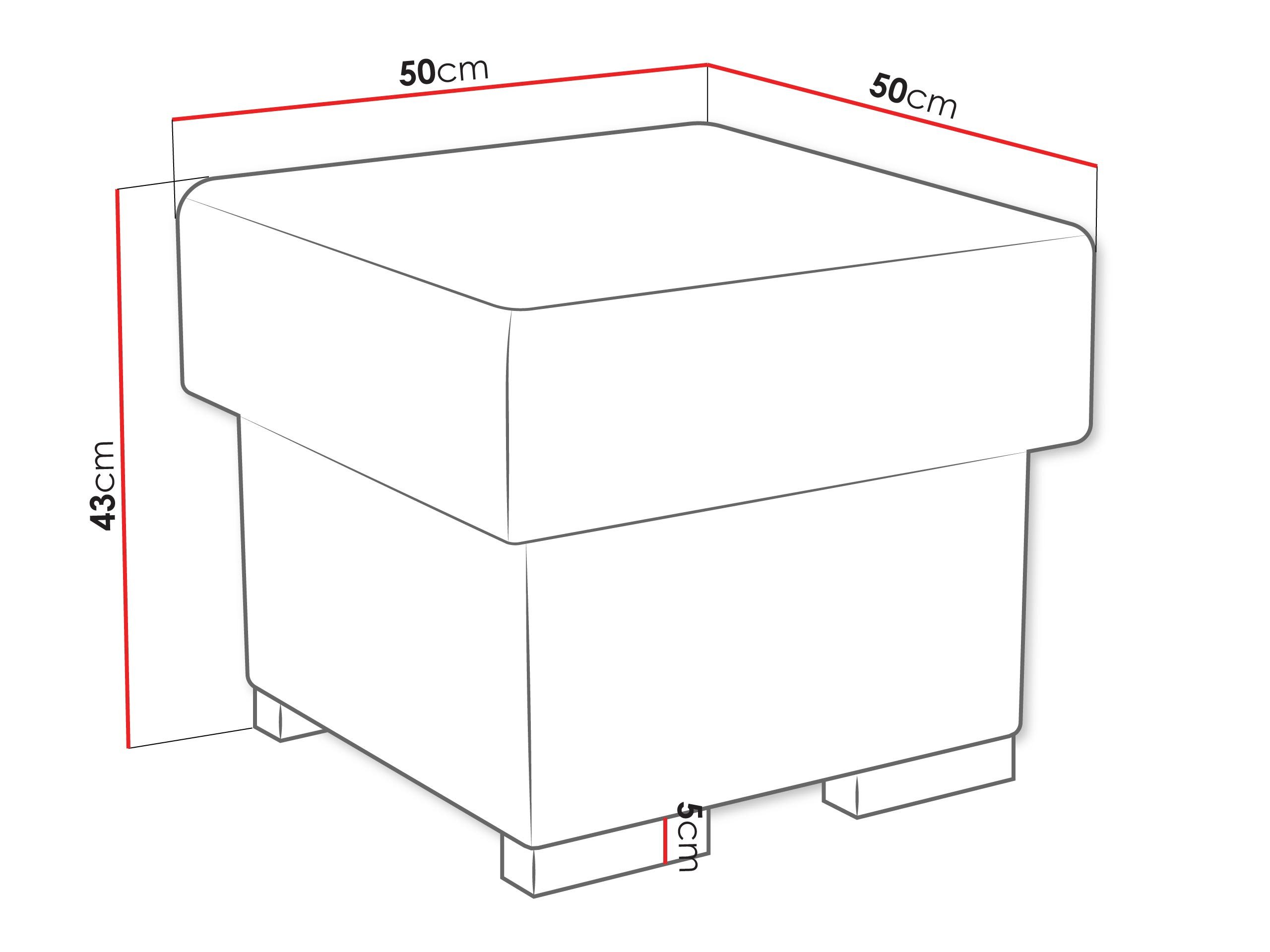 MIRJAN24 Polsterhocker Oslo (mit Stauraum), 50x50x45 cm – Bild 2 von 3
