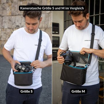 Lens-Aid Kameratasche Kameratasche groß (M) für Spiegelreflexkamera Systemkamera DSLR (1-tlg), gepolsterter Tragegurt, Trageschlaufe