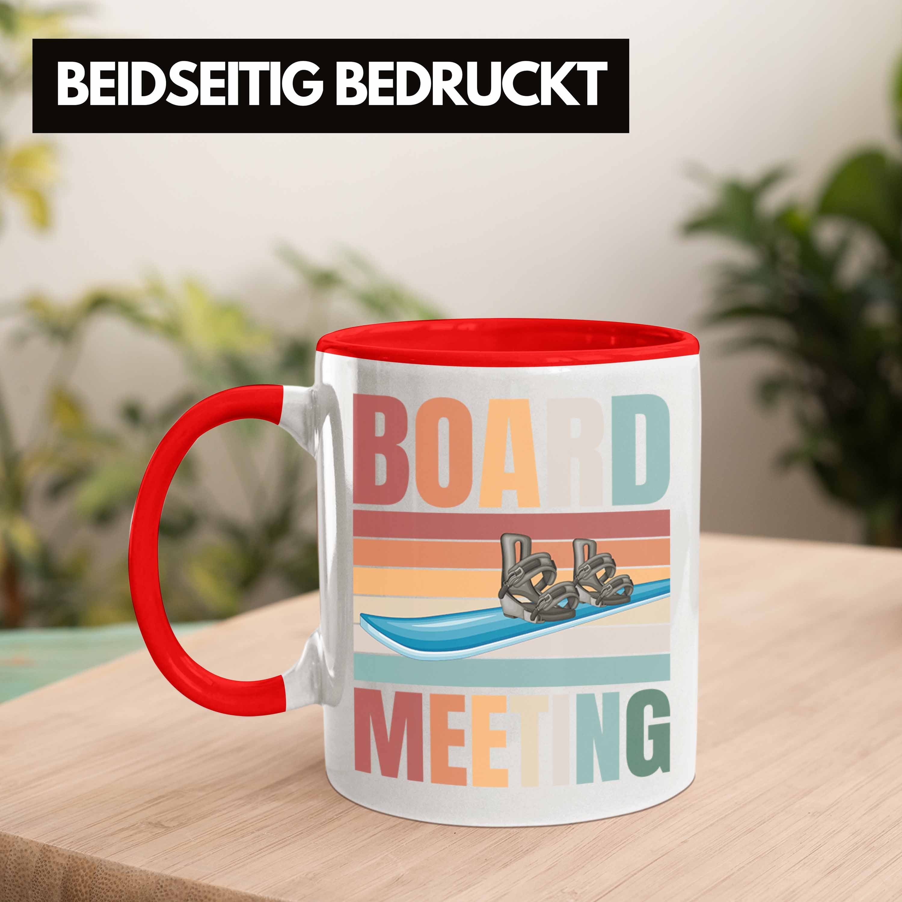 Tasse Geburtstag Geschenkidee Rot Tasse für Trendation Snowboard-Fahrer Snowboard Weihn zum