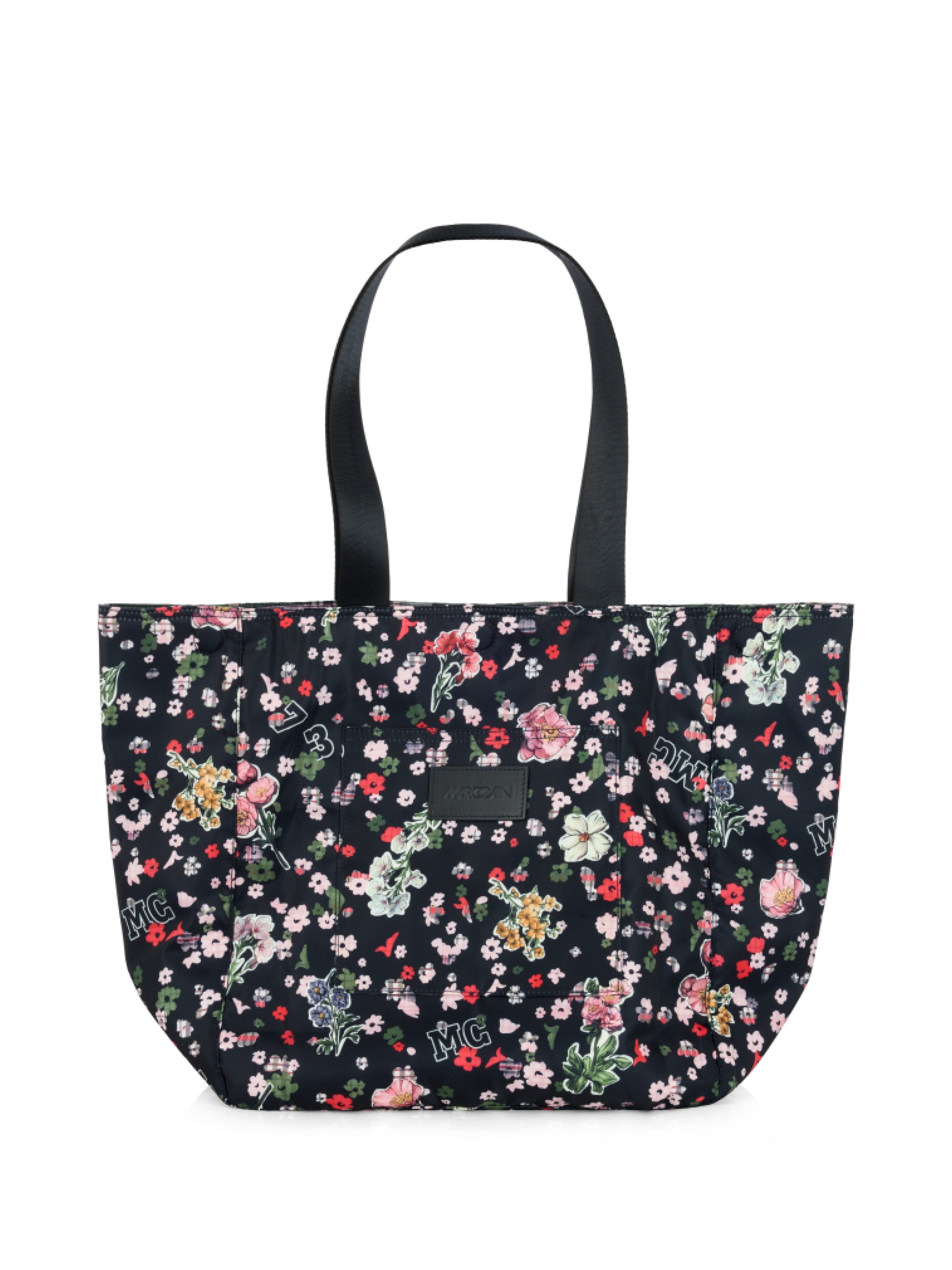 Marc Cain Shopper, Damen Handtasche, Schultertasche mit hübschem Blumenmuster