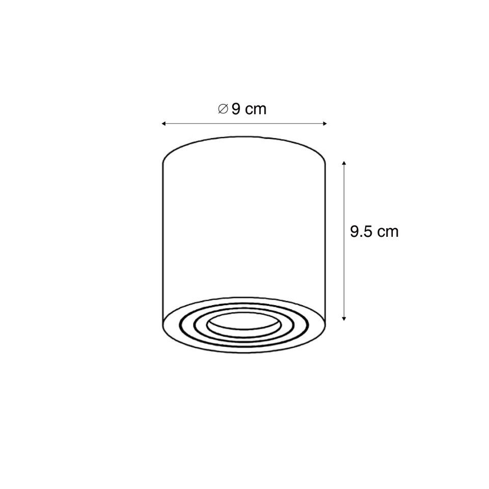 Qazqa LED Aufbaustrahler Capa, ohne Leuchtmittel, Kaltweiß, QAZQA Aufbau­spot, gu10, Taupe, Aluminium, Modern