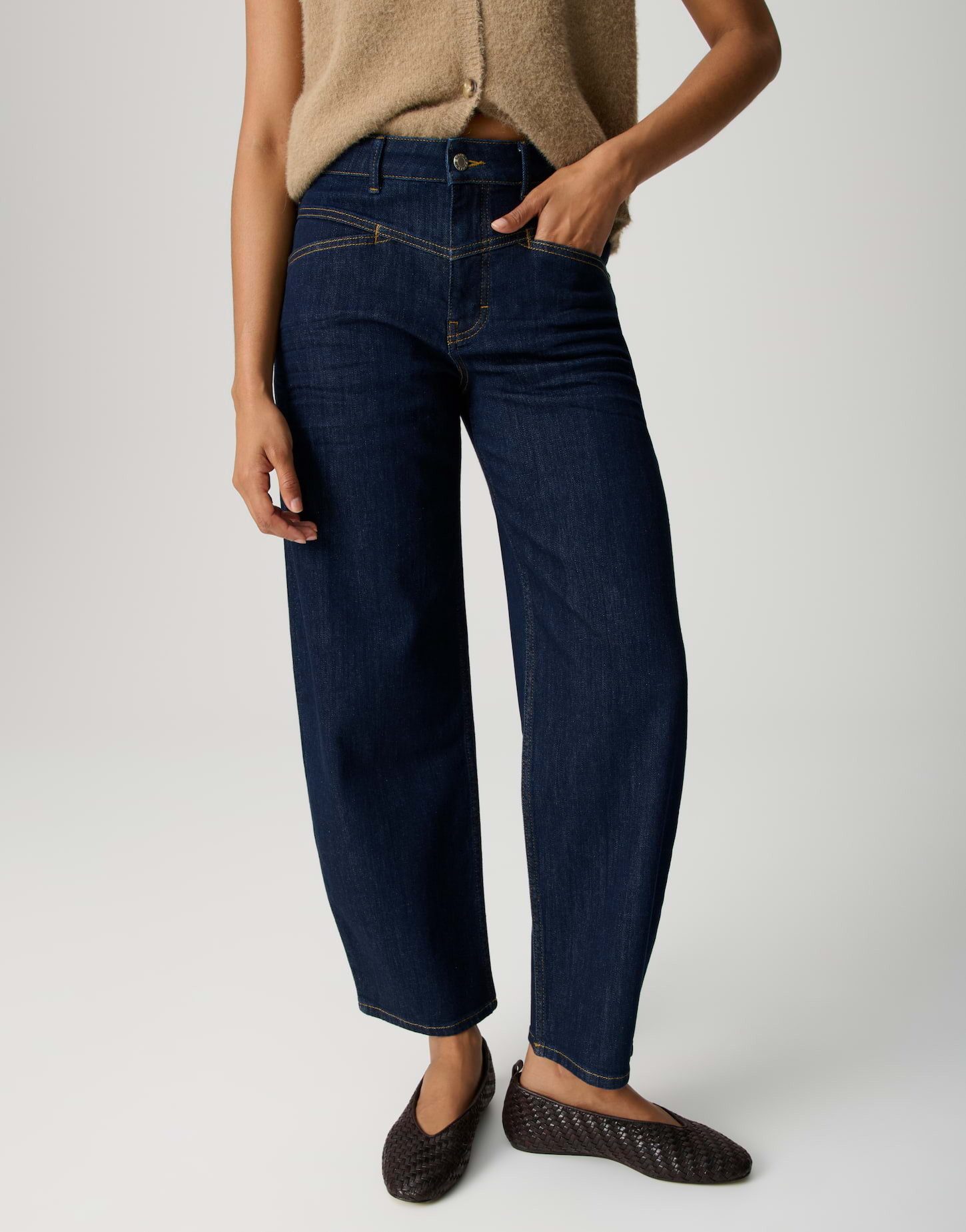 OPUS PANTS Relax-fit-Jeans Mari cosmo aus robustem Denim Mittlere Leibhöhe für angenehmen Sitz und modernen Komfort