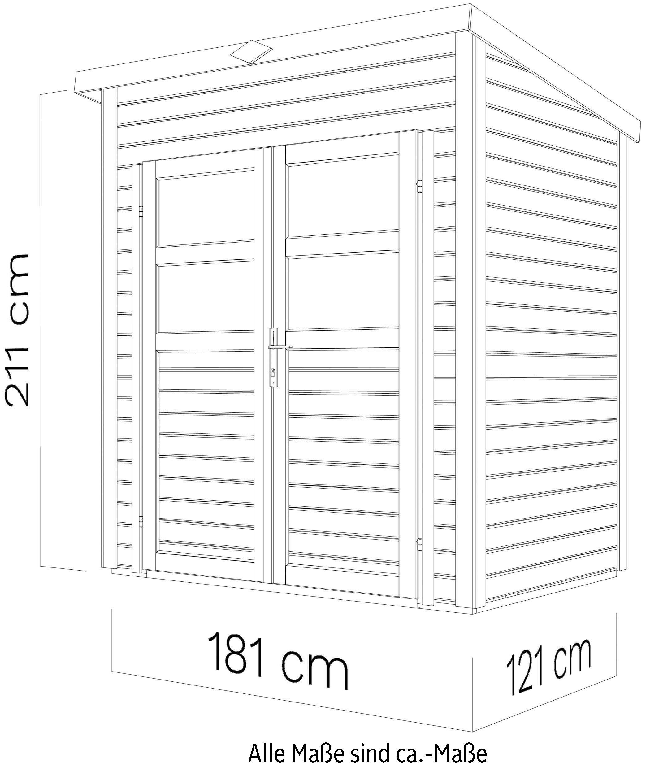 cm KONIFERA 1, 191x139 hellgrau Gartenhaus Felix BxT: