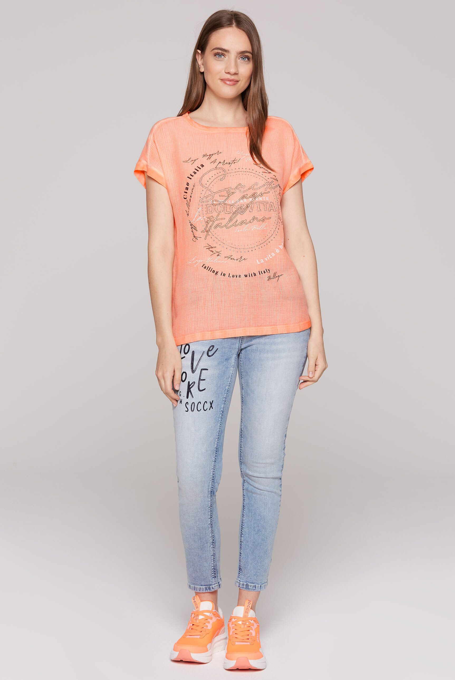 SOCCX Shirtbluse mit Glitzersteinchen