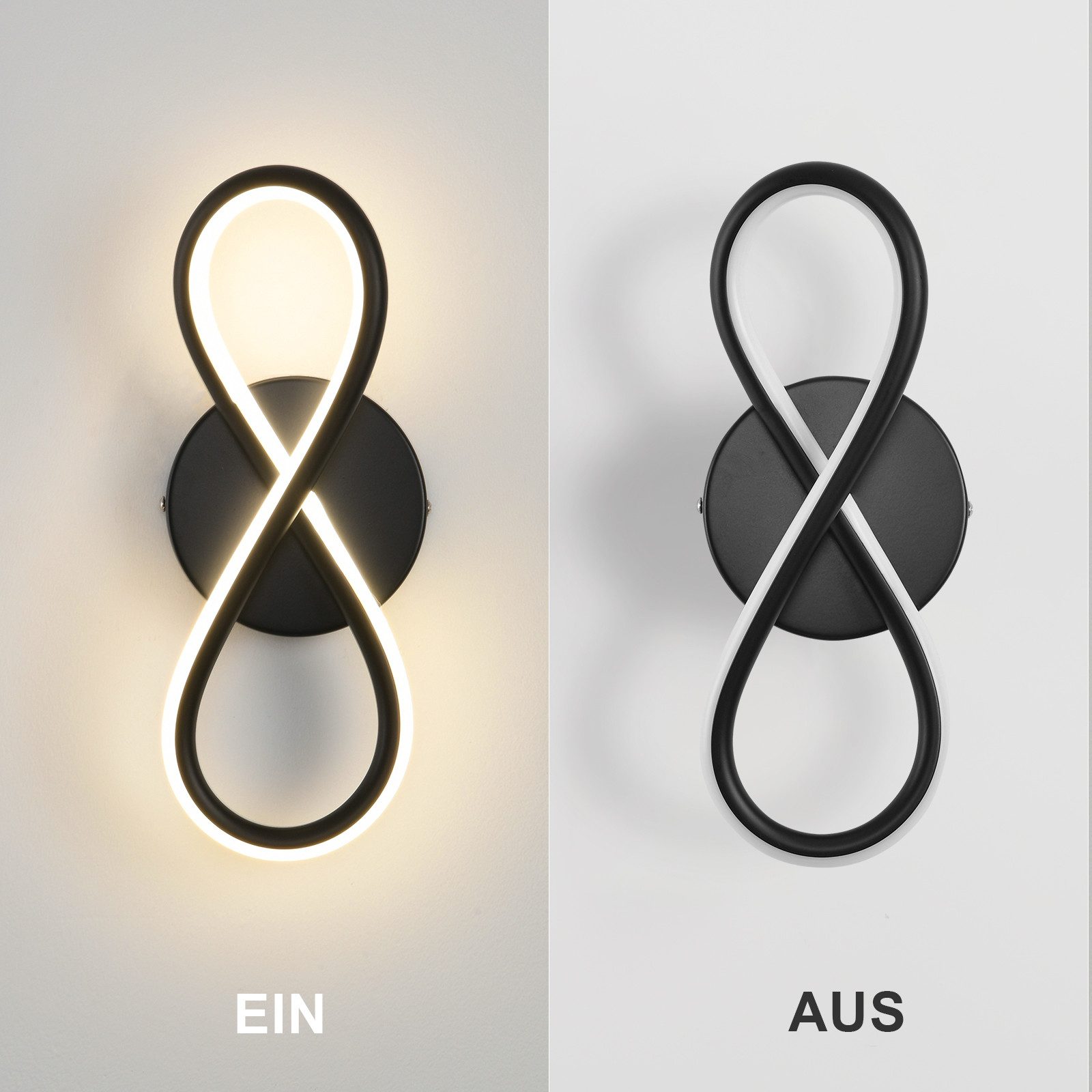 ZMH LED Deckenleuchte Wohnzimmer 3 Blatten verflochten 25/34/40CM Modern für Schlafzimmer, LED fest integriert, 7W, 800lm, 3000K, warmweiß, 31×12×9cm – Bild 5 von 5