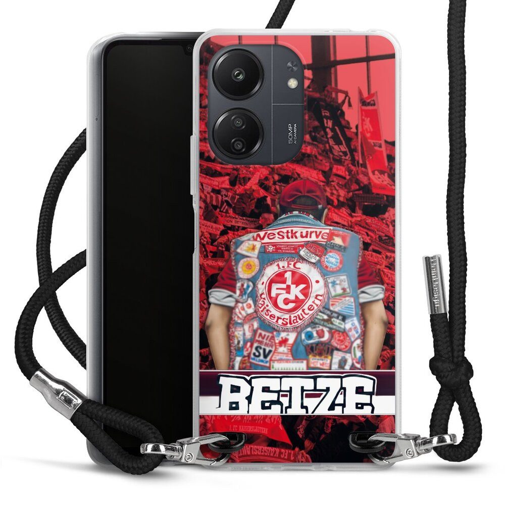 DeinDesign Handyhülle 1. FC Kaiserslautern 1. FCK Offizielles Lizenzprodukt 1.FCK Betze, Xiaomi Redmi 13C 4G Handykette Hülle mit Band Case zum Umhängen