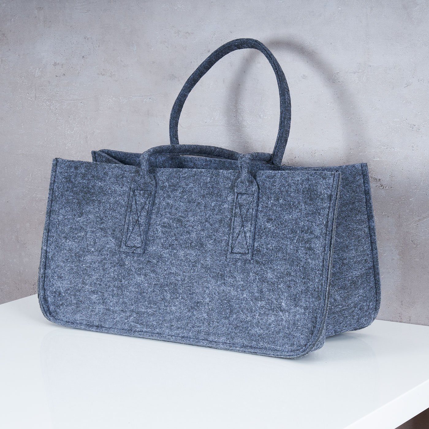 Levandeo® Kaminholzkorb, Filz Tasche 50x25x25cm Kaminholztasche günstig online kaufen