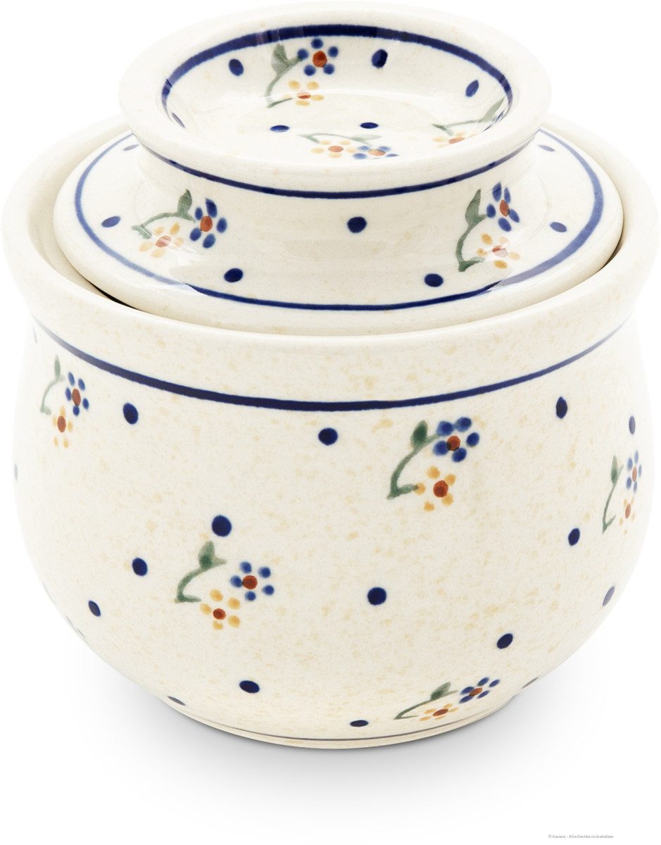 Bunzlauer Keramik Butterdose Bunzlauer Keramik Butterdose mit Wasserkühlung für 175g Butter Dek 111, Keramik