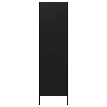 möbelando Spind 3007017 (LxBxH: 50x90x180 cm) aus Stahl in Schwarz mit 2 Türen