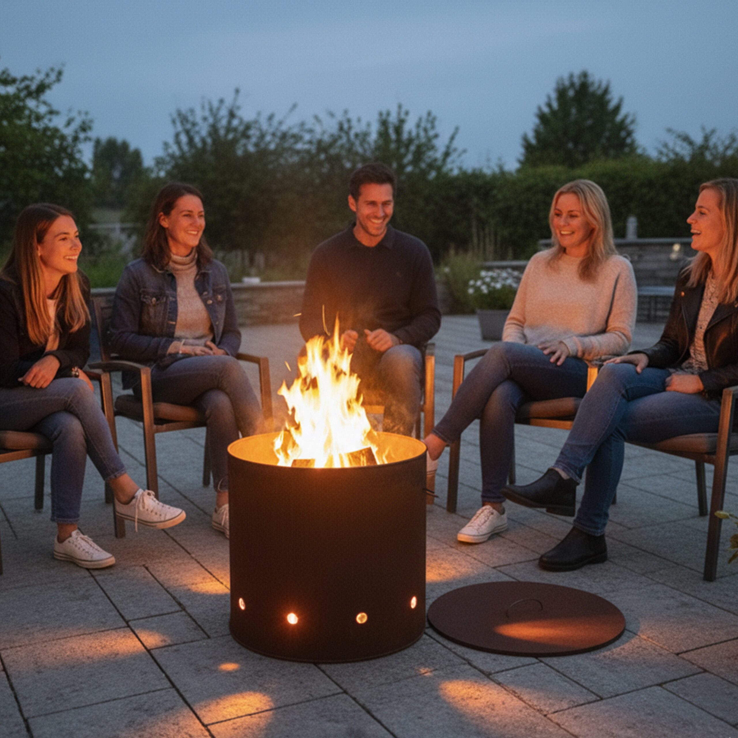 relaxdays Feuerkorb Feuertonne Cortenstahl, XL