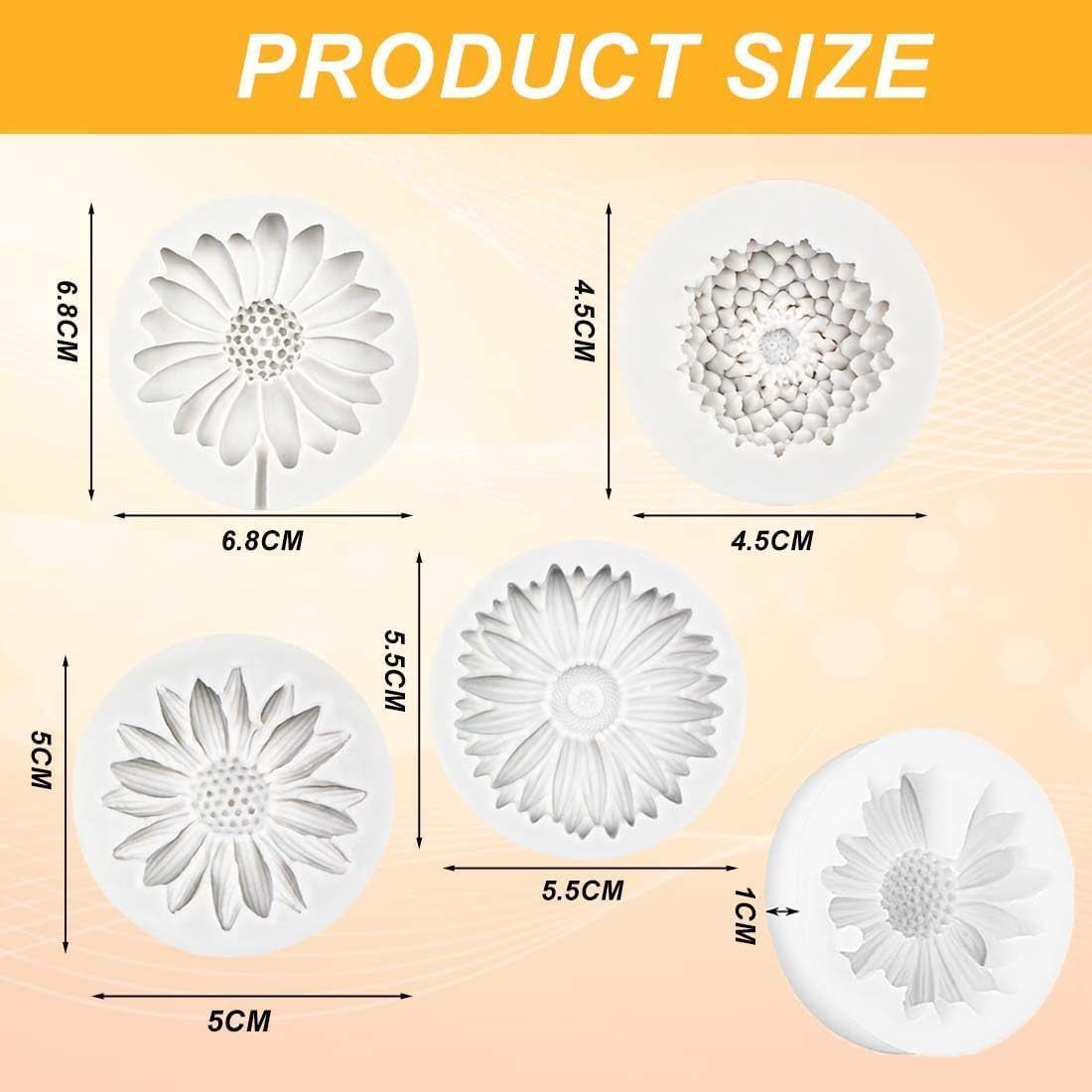 FELIXLEO Silikonform 4St Silikonformen Blumen 3D Kerzen Gießform Für DIY Kerzen Seife., (12-tlg)