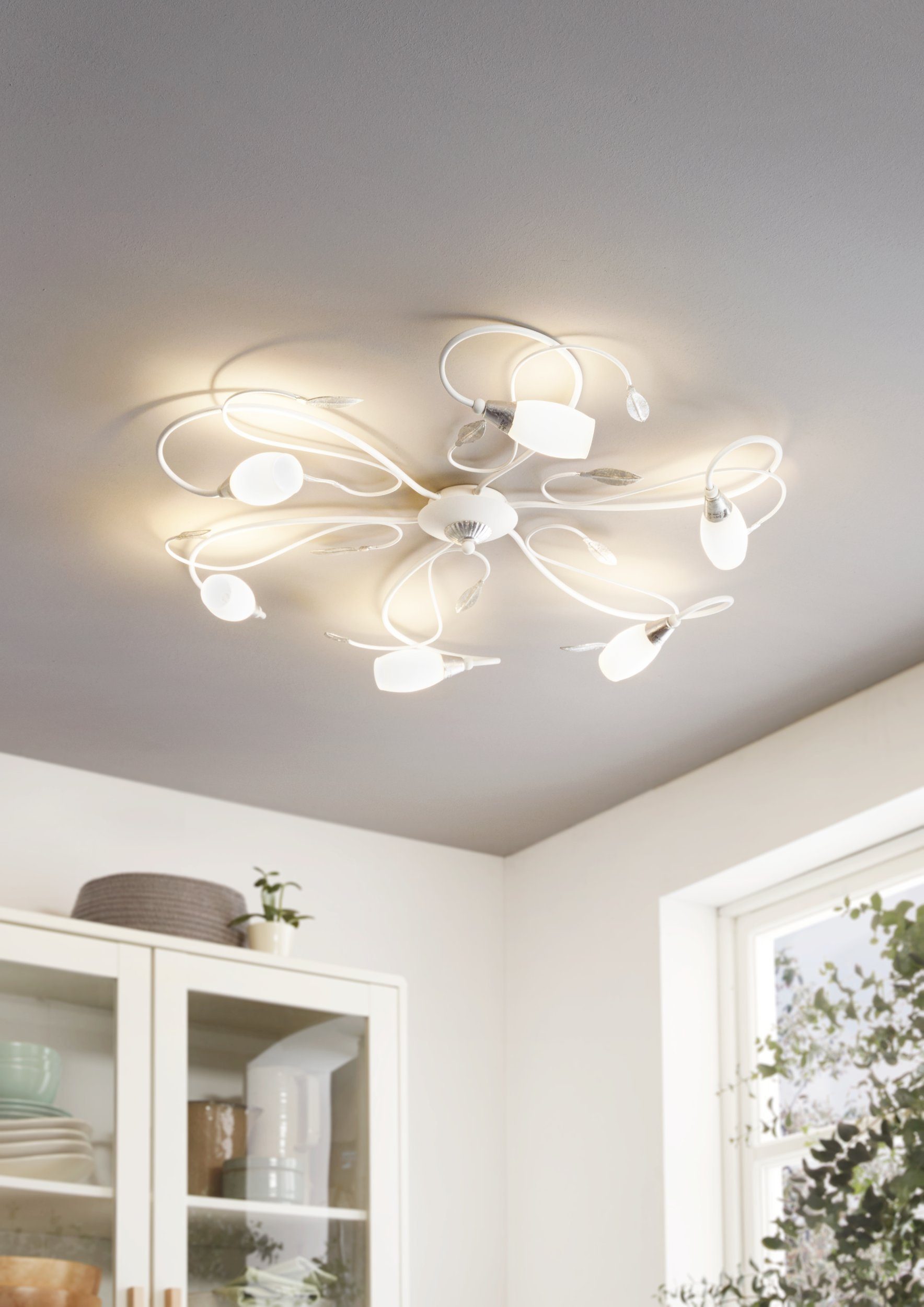 EGLO LED Deckenleuchte Gerbera 2, Leuchtmittel inklusive, Deckenleuchte, Wohnzimmerlampe, Schlafzimmerlampe, Flurlampe, G9