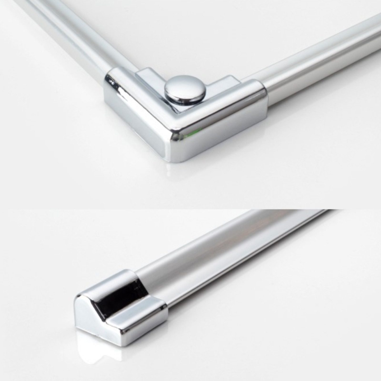 WITEN&NOCK Duschdichtung 100/120 Aluminium Schwallschutzleisten Dusche Endstücke Verbinder Set, L: 100 cm