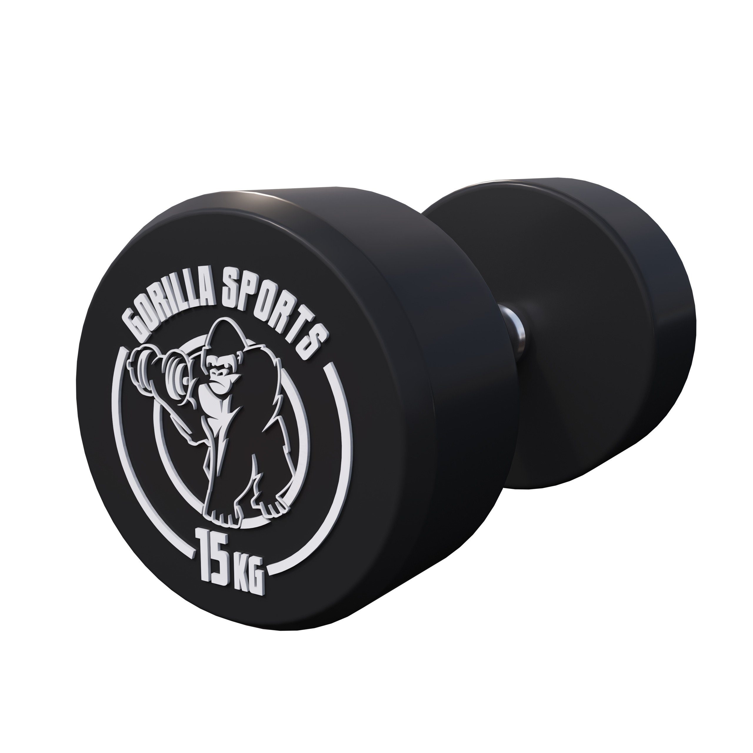 GORILLA SPORTS Kurzhantel Einzeln/2er Set, von 2,5 bis 40 kg Gewichte, Gummi, Gusseisen, Schwarz 15 KG