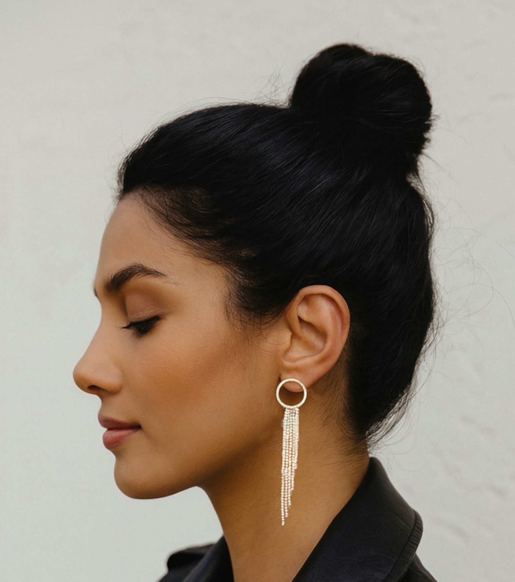 Ella Jonte Paar Ohrstecker, edle lange Wasserfall Ohrringe gold Strass Glit günstig online kaufen