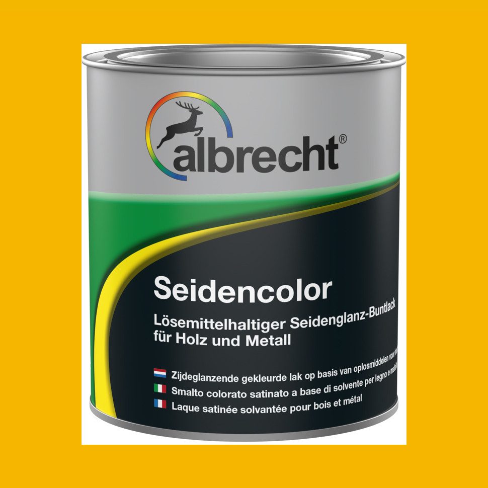 Lack Albrecht Acryl-Buntlack Seidencolor Glanzlack Seidenglänzend Lack Acryllack Buntlack 750 ml, ideal für Holz, Metall, Hart-PVC & Zink