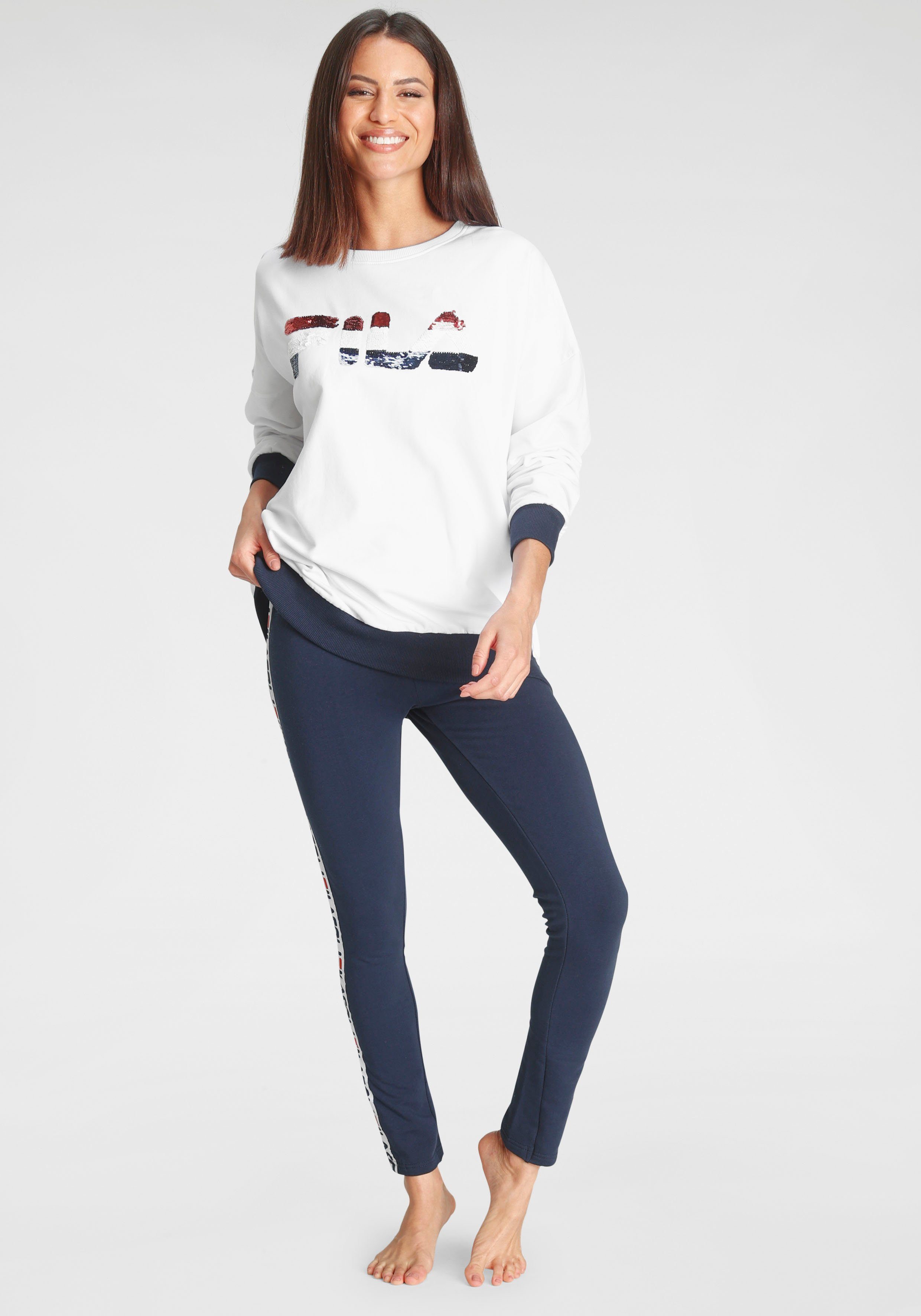 Fila Loungeanzug (Set, 2 tlg., 1 Stück) mit Pailetten-Logo-Motiv