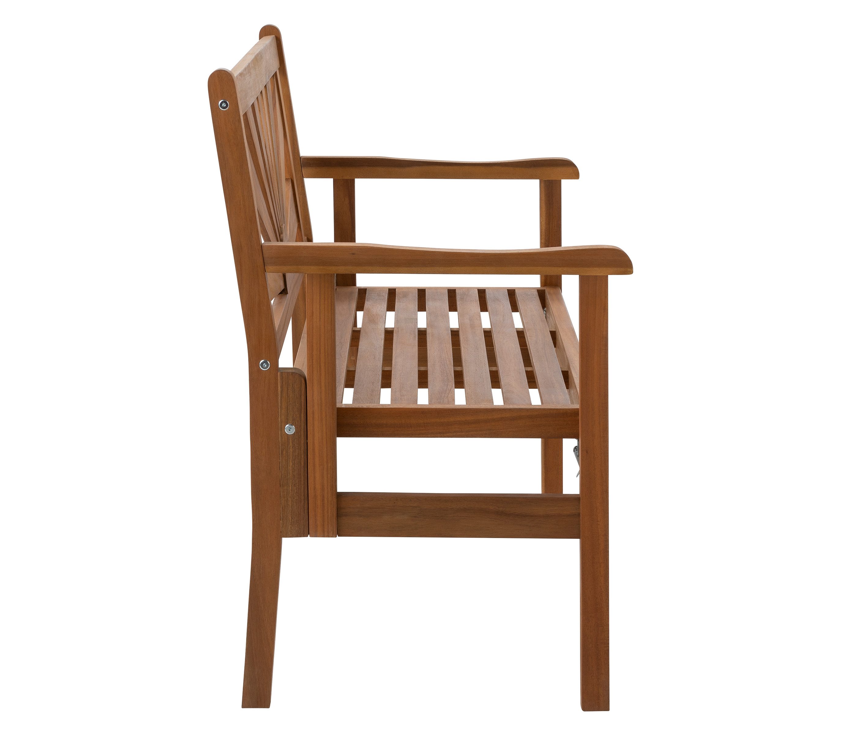 Dehner Gartenbank Sunshine, Klappbank 2-Sitzer, ca. 120 x 91 x 59 cm, aus FSC®-zertifiziertem Akazienholz, naturbelassen