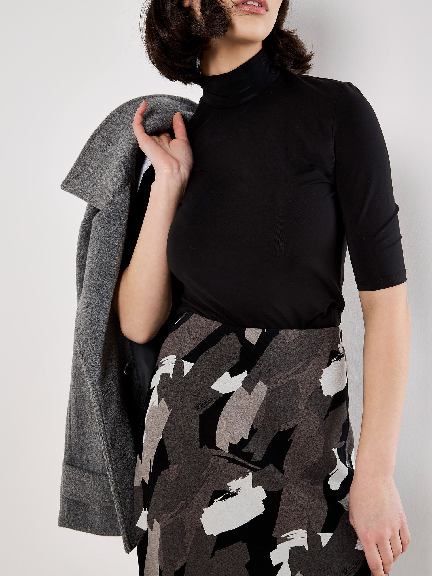 Apricot Maxirock Druckrock mit Pinselstrichmuster günstig online kaufen