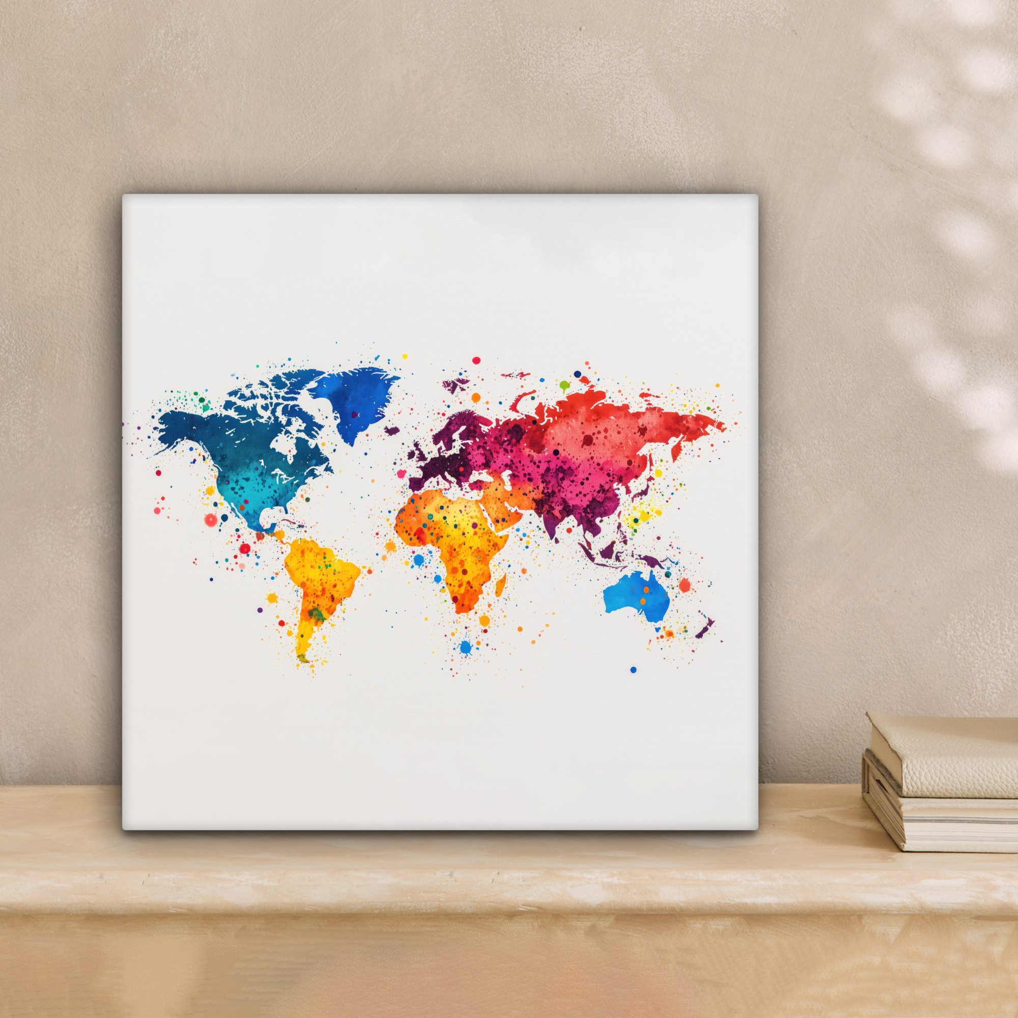 OneMillionCanvasses® Leinwandbild Weltkarte - Graffiti - günstig online kaufen