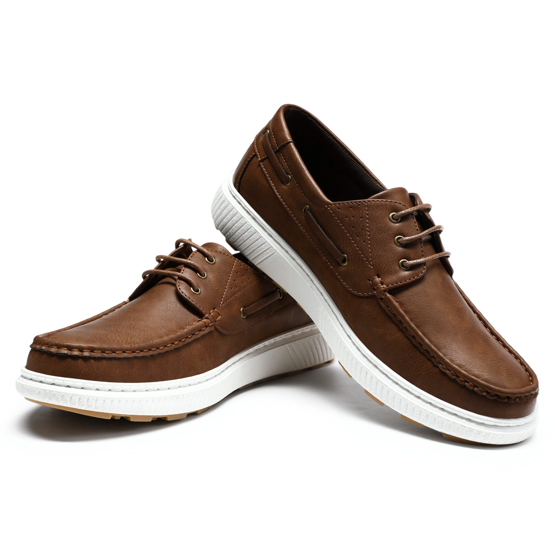 Allthemen Bootsschuh Herren elegante Mokassins Business Schnürschuhe – Bild 2 von 5