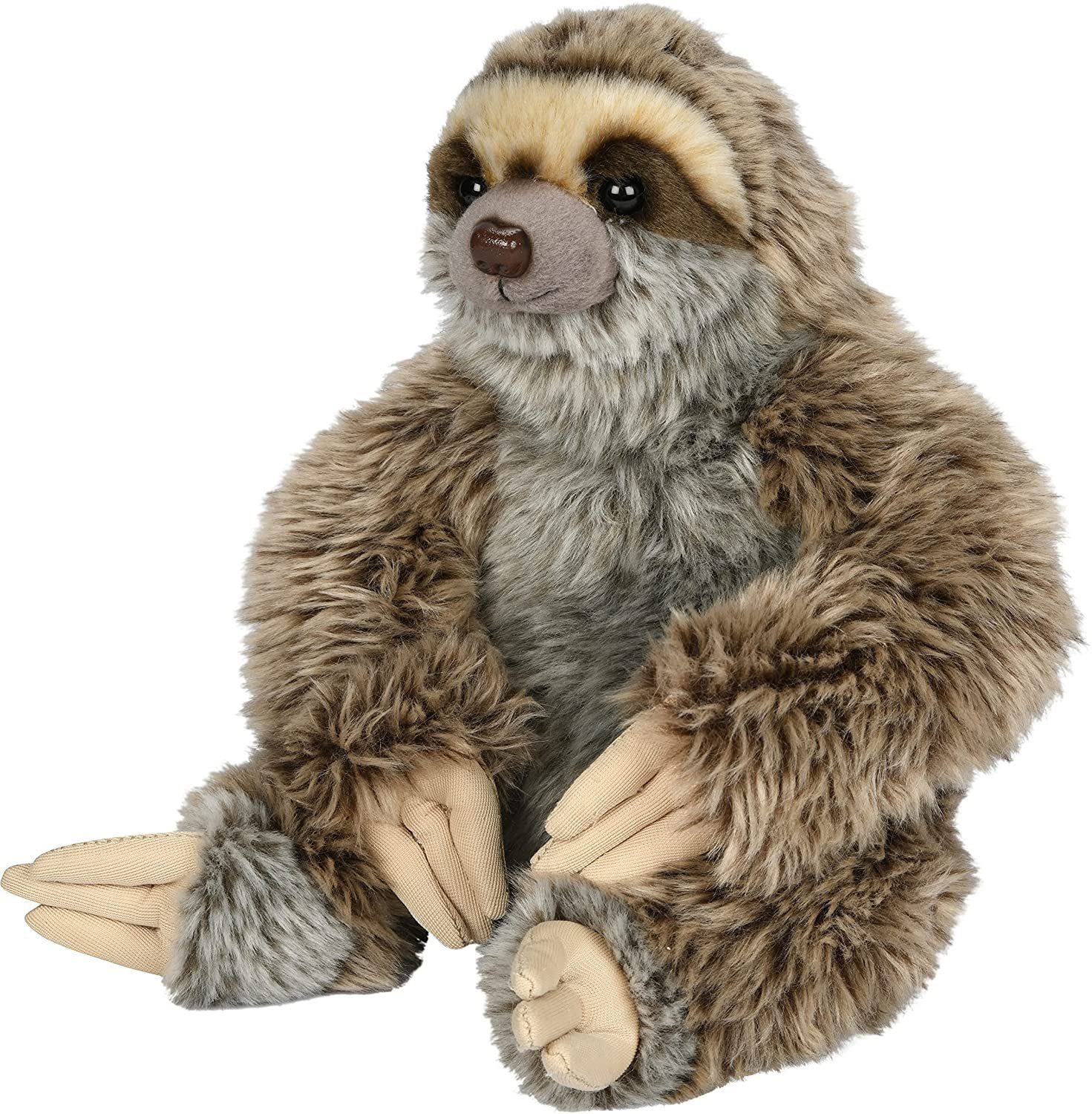 Uni-Toys Kuscheltier Faultier, sitzend - 25 cm (Höhe) - Plüsch-Wildtier - Plüschtier, zu 100 Prozent recyceltes Füllmaterial
