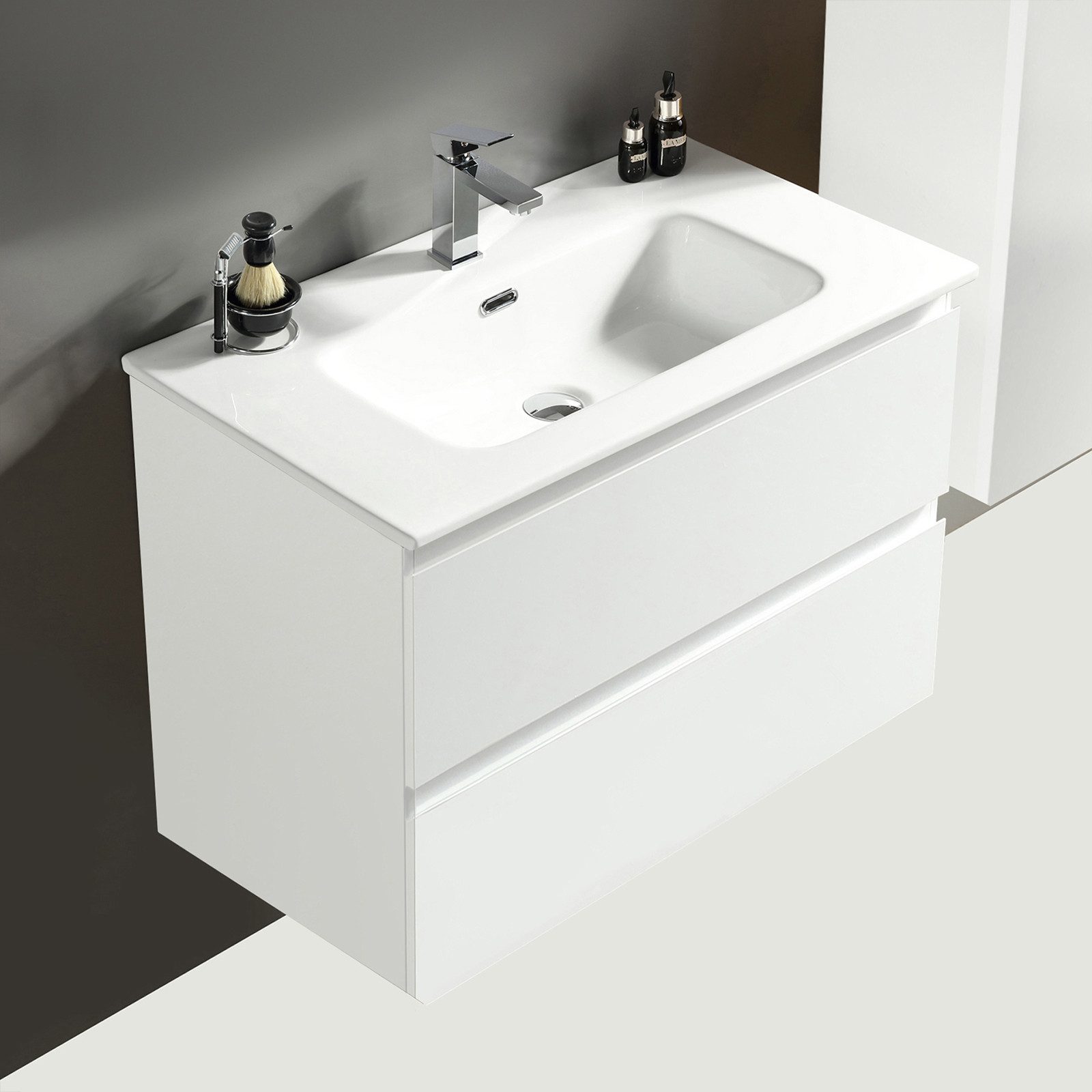 Alpenberger Badmöbel-Set - Badschrank Badezimmer Schrank, (2 Waschbeckenunt günstig online kaufen