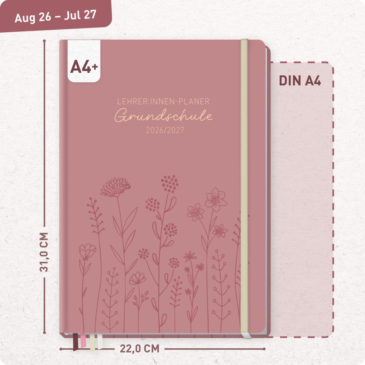 Häfft Lehrerkalender Lehrer-Planer Grundschule Maxi 2026/2027 / A4+