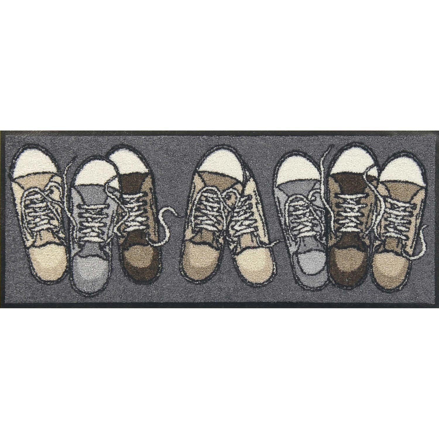 Salonloewe Fußmatte Fußabtreter klein 30x75 Sneakers grau, Läufer Mini, Höh günstig online kaufen