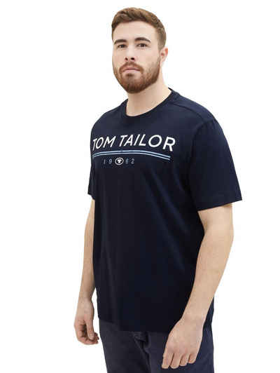 TOM TAILOR PLUS T-Shirt mit großem Logo-Print und Rundhalsausschnitt