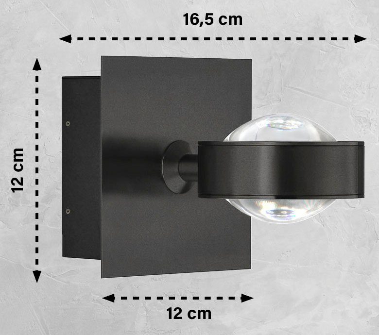 LED SCHÖNER Lense, 7,5 Watt, 3350/ 2700/ 1x Außen-Wandleuchte LED fest WOHNEN-Kollektion Kelvin integriert, 4000 CCT-Steuerung,dimmbar