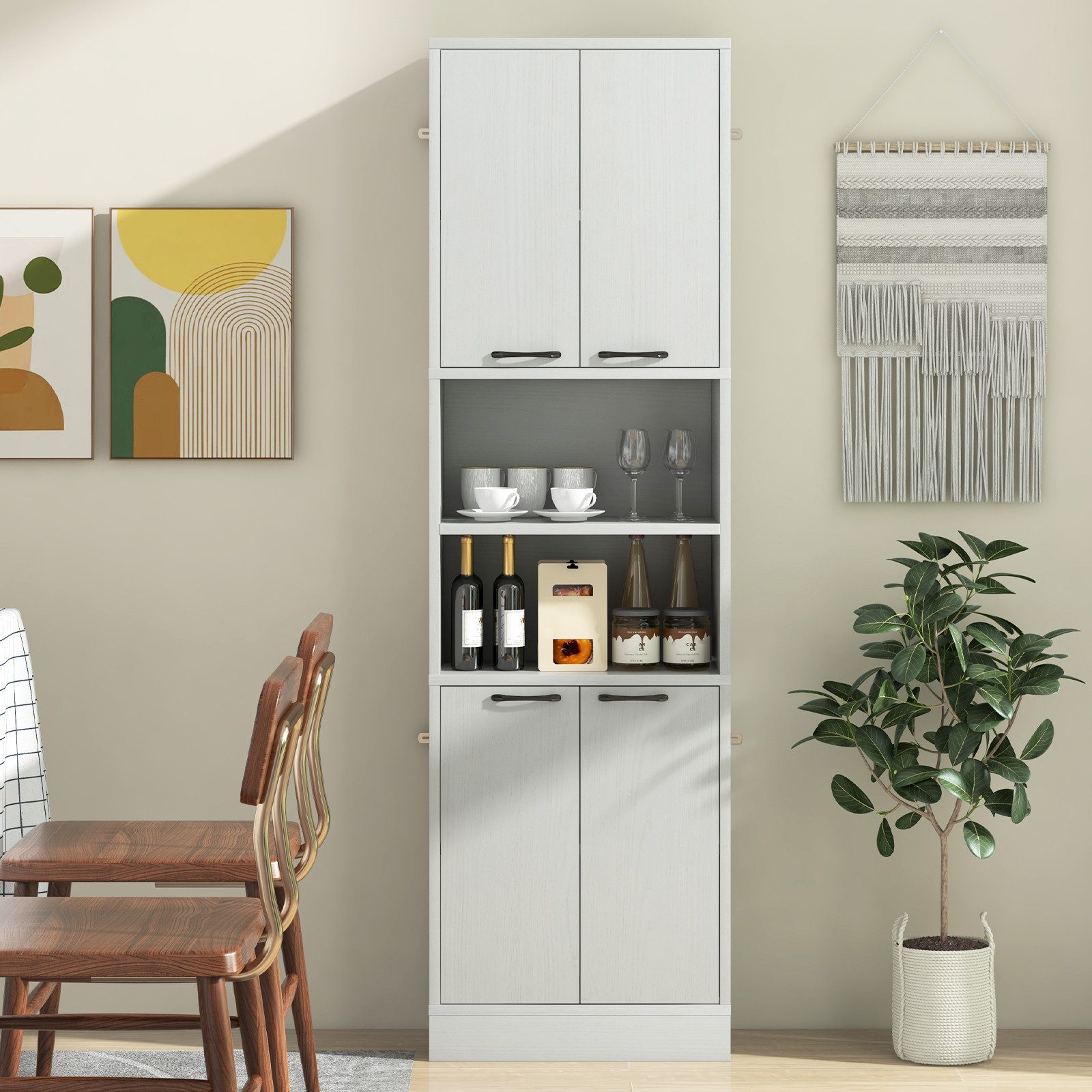 COSTWAY Küchenbuffet Küchenschrank Vorratsschrank 190cm günstig online kaufen