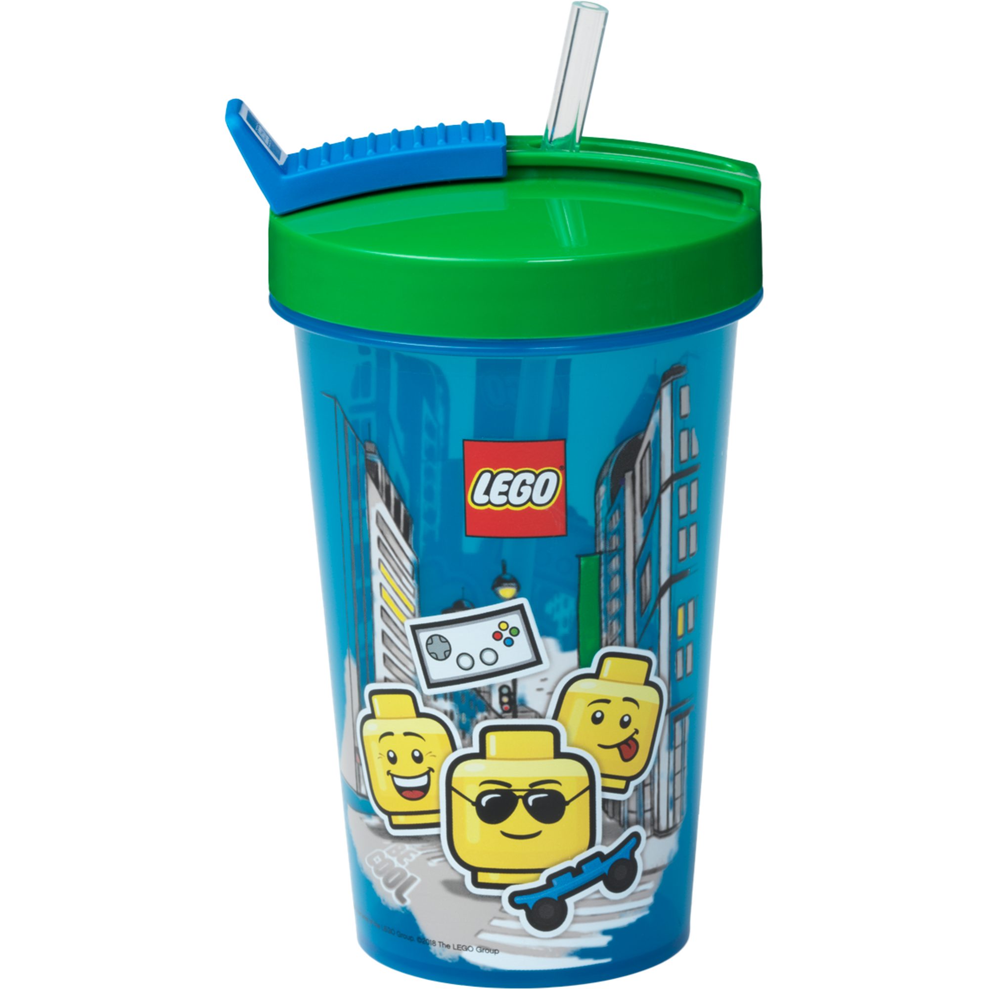 Room Copenhagen Aufbewahrungsdose Room Copenhagen LEGO Becher mit Strohhalm Iconic Boy Bright Blue