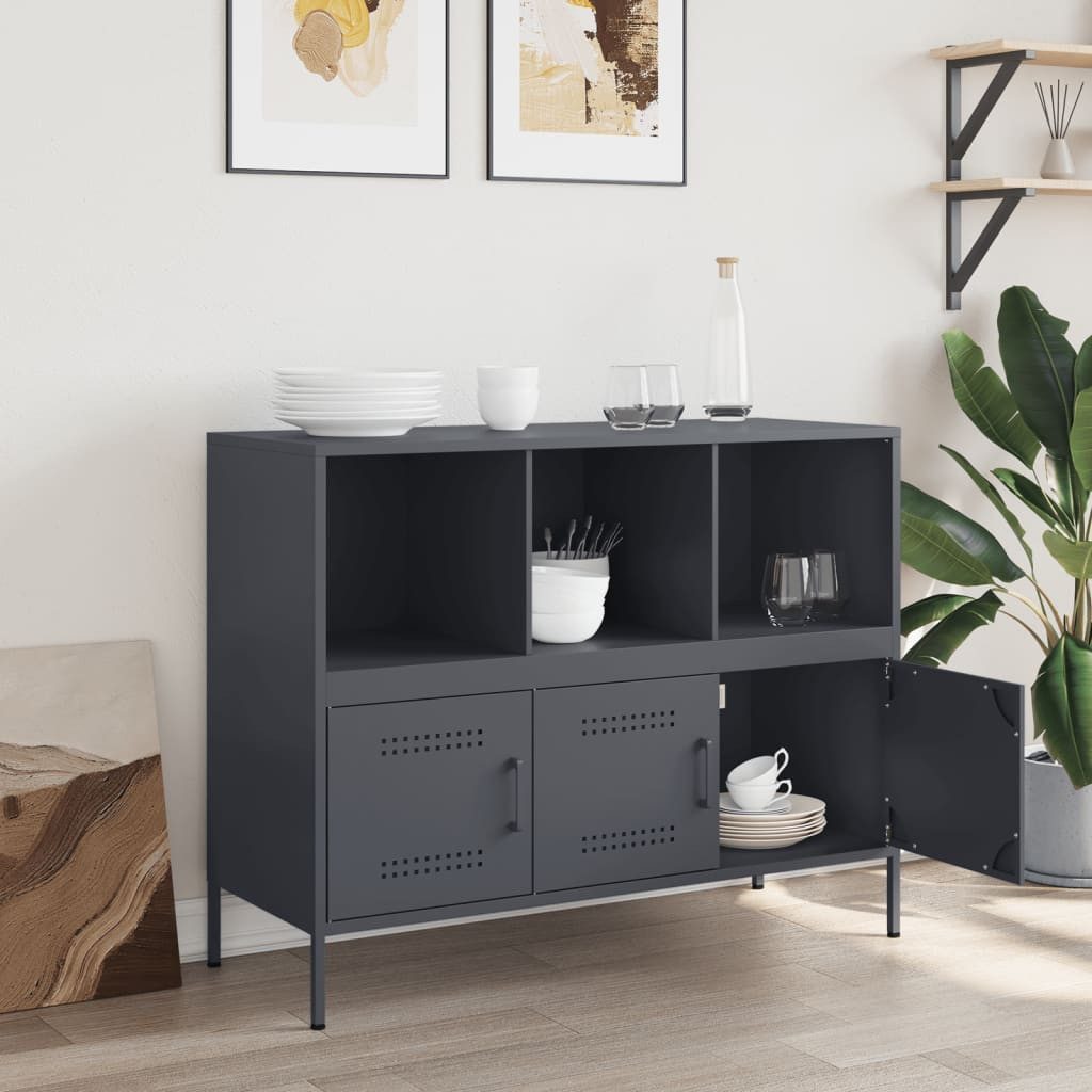 vidaXL Sideboard Sideboard Anthrazit 100,5x39x79 cm günstig online kaufen