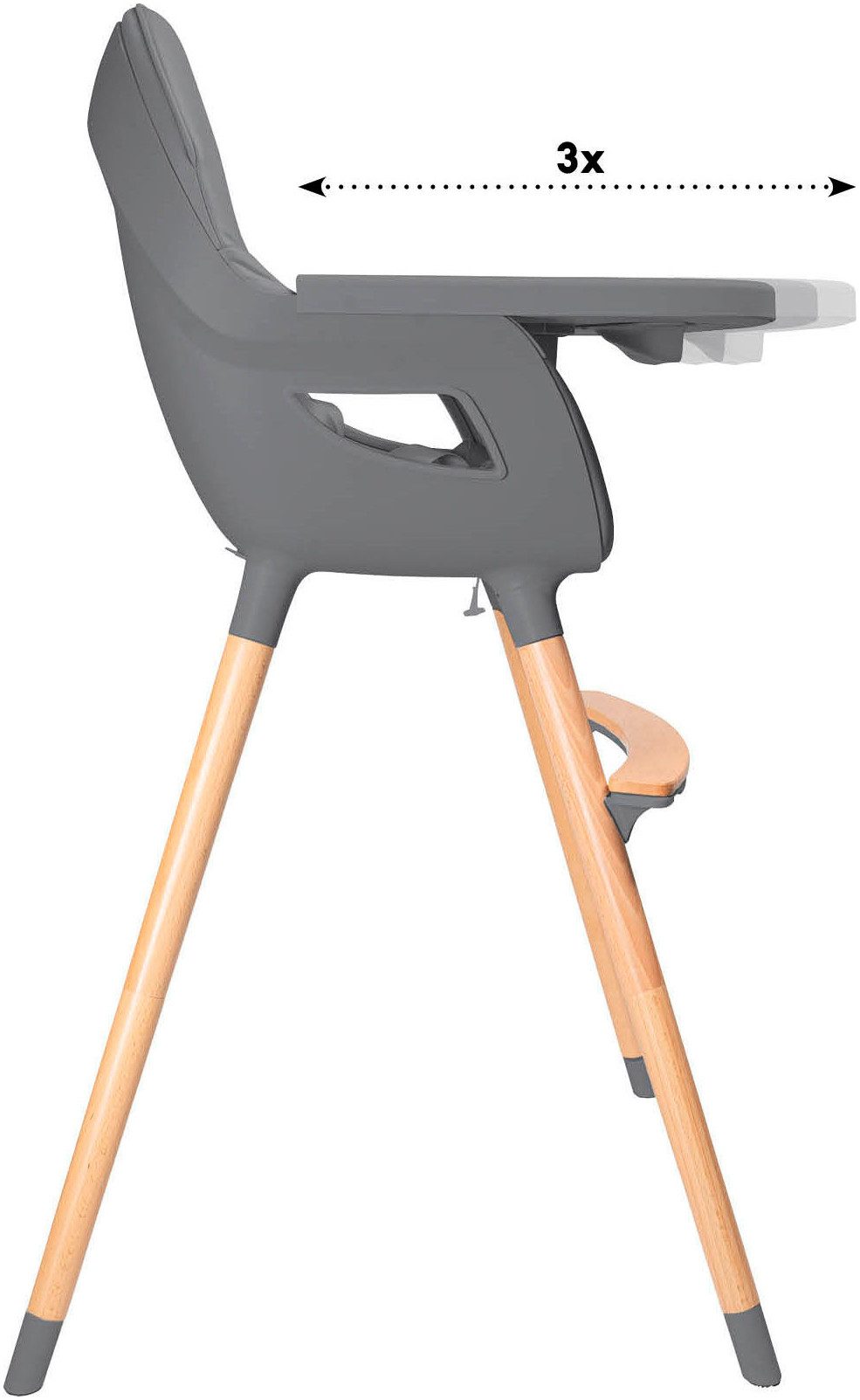 BabyGo Hochstuhl Scandi - wood – Bild 4 von 5