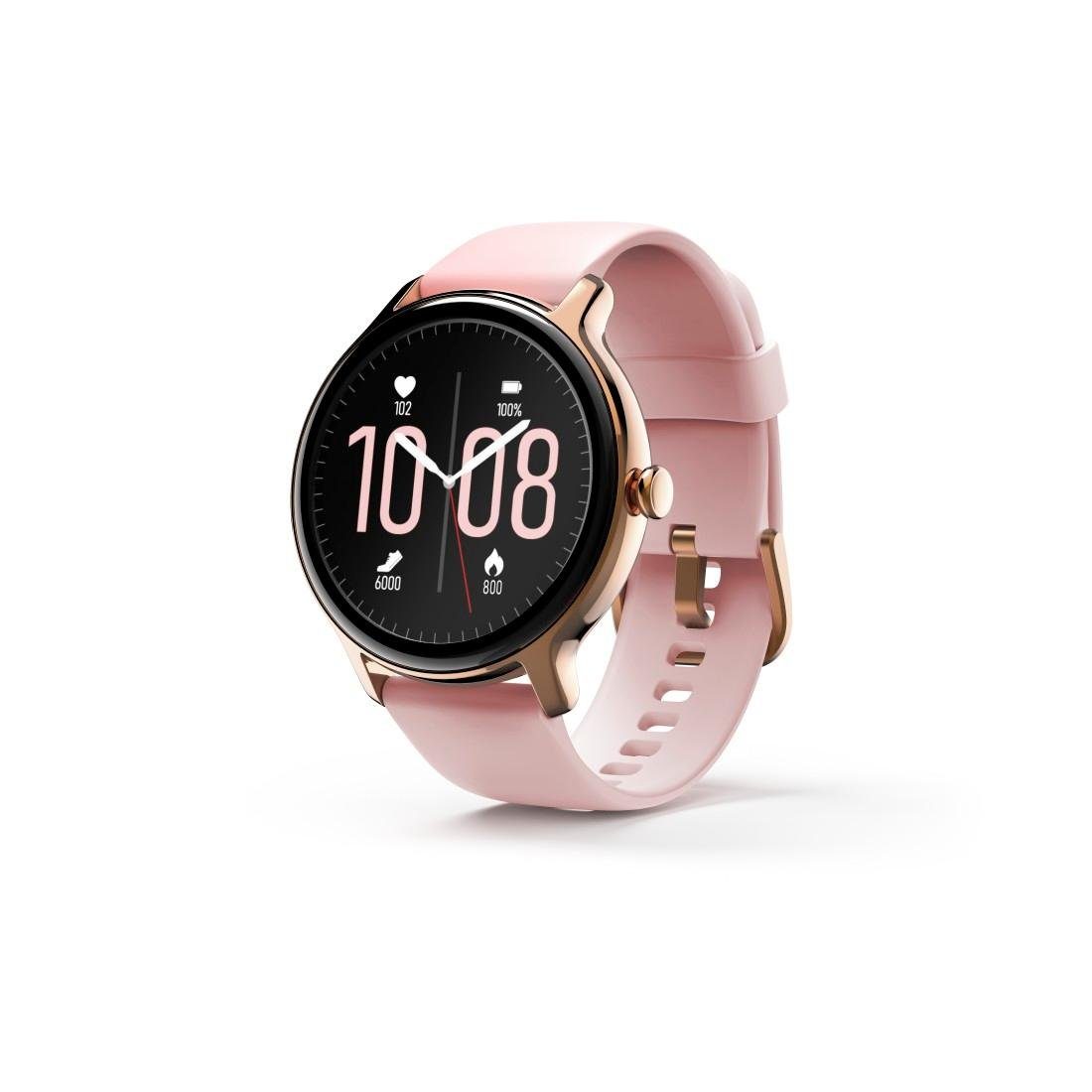 Hama Smartwatch Damen Herren, Blutsauerstoff Kalorien, cm/1,09 | Zoll), Schritte, Tempo, (2,79 Schlaf, rosa rosefarben Herzfrequenz, Fitnesstracker, Musik Smartwatch Timer, Stress, wasserdicht