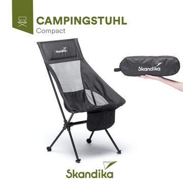 Skandika Campingstuhl Campingstuhl Compact, Farbe: Schwarz, Camping Stuhl, Anglerstuhl