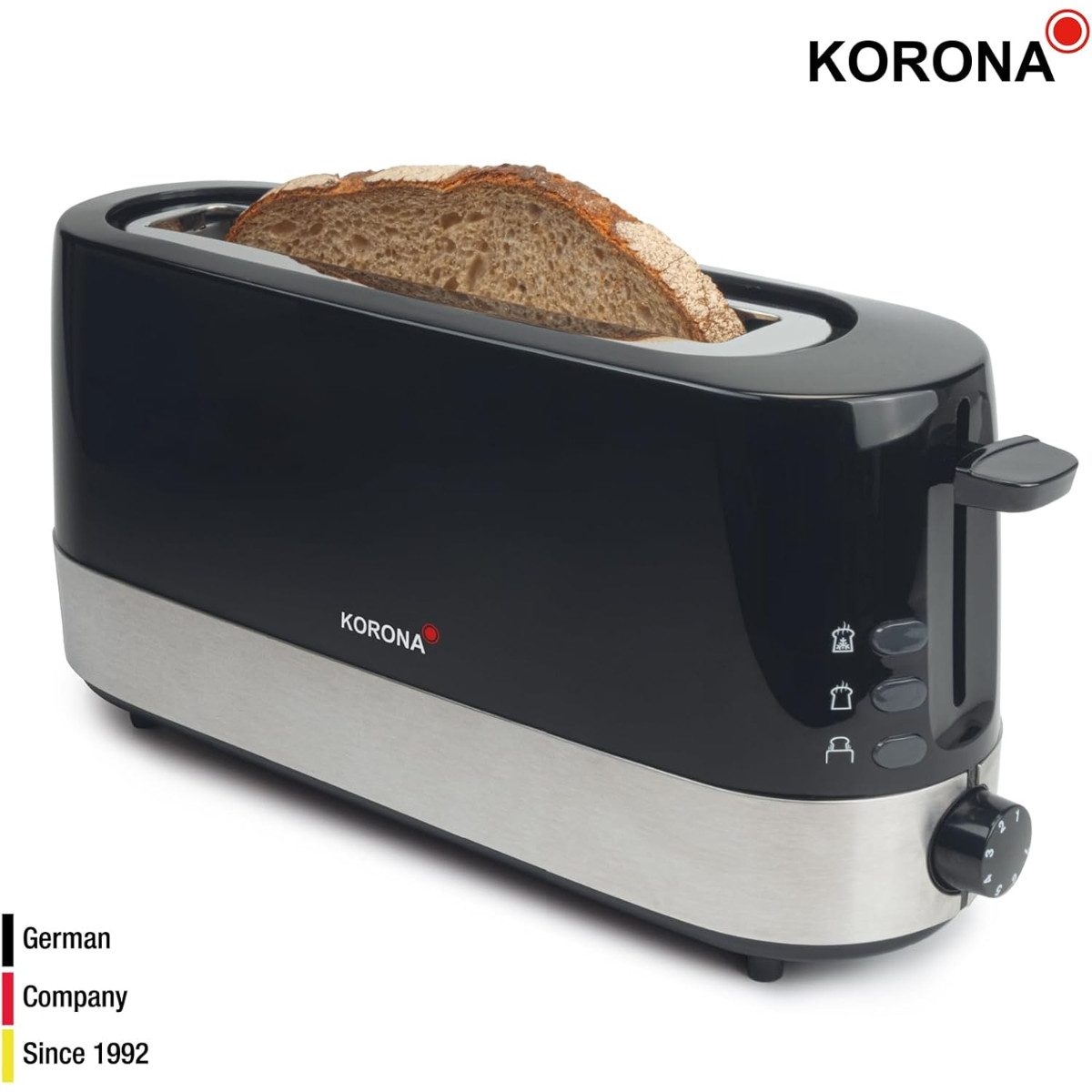 KORONA Toaster Langschlitz-Toaster 23 cm mit Brötchenaufsatz und Bräunungsstufen