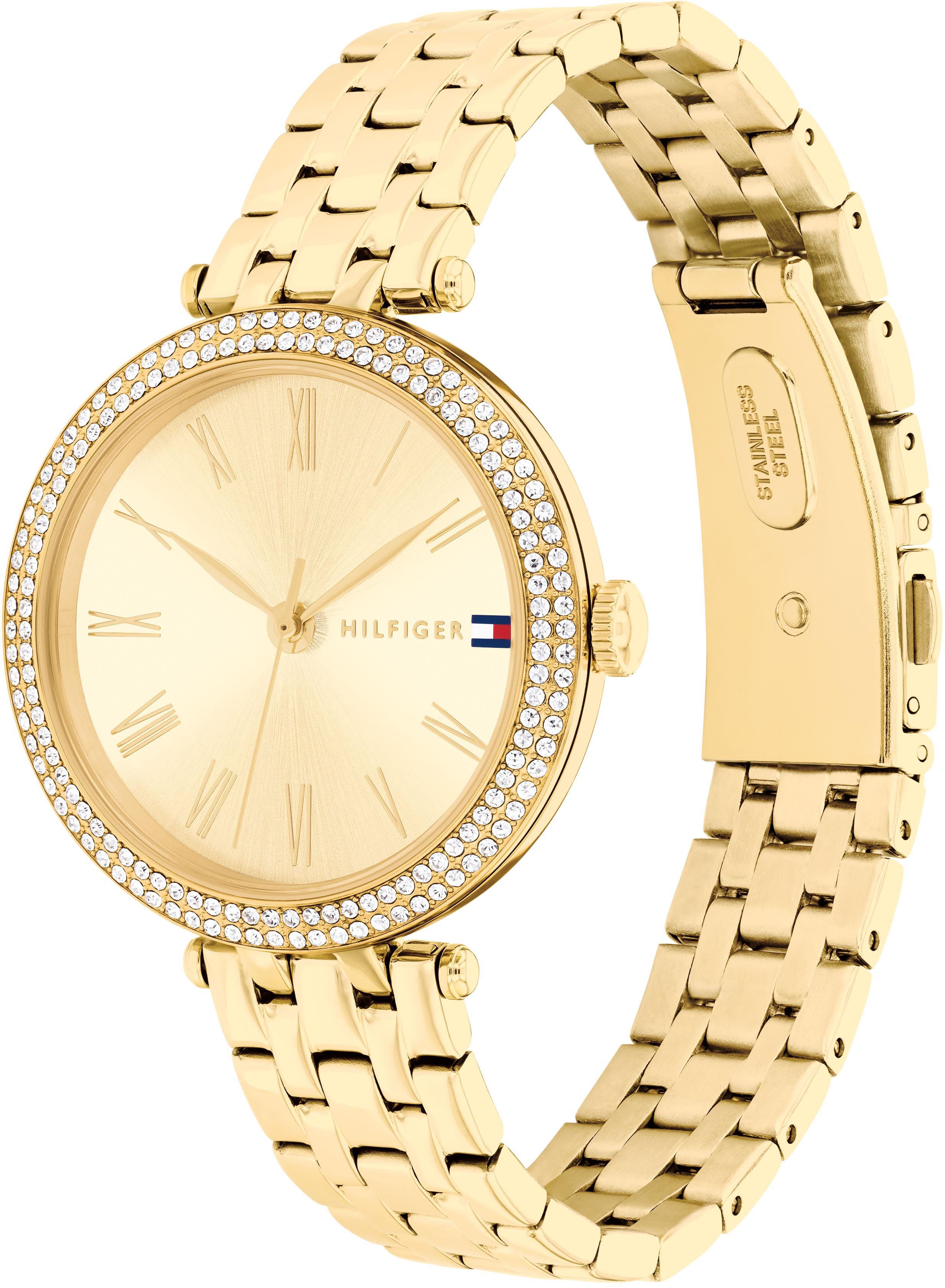 Tommy Hilfiger Quarzuhr NATALIE 1782718, Armbanduhr, Damenuhr, Glaskristall günstig online kaufen