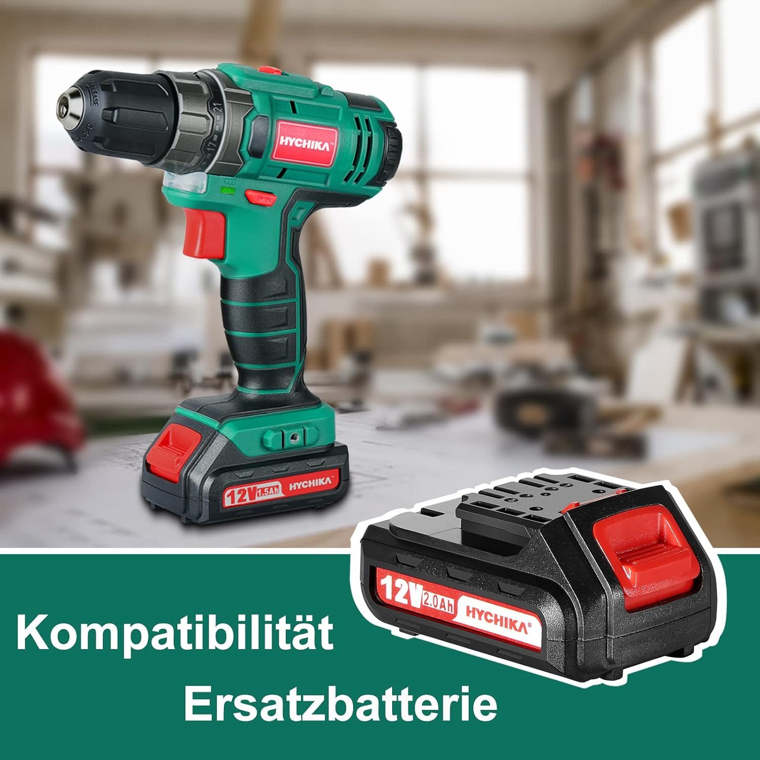 HYCHIKA BETTER TOOLS FOR BETTER LIFE Akku für Hychika 12 V Akkuschrauber Batterie