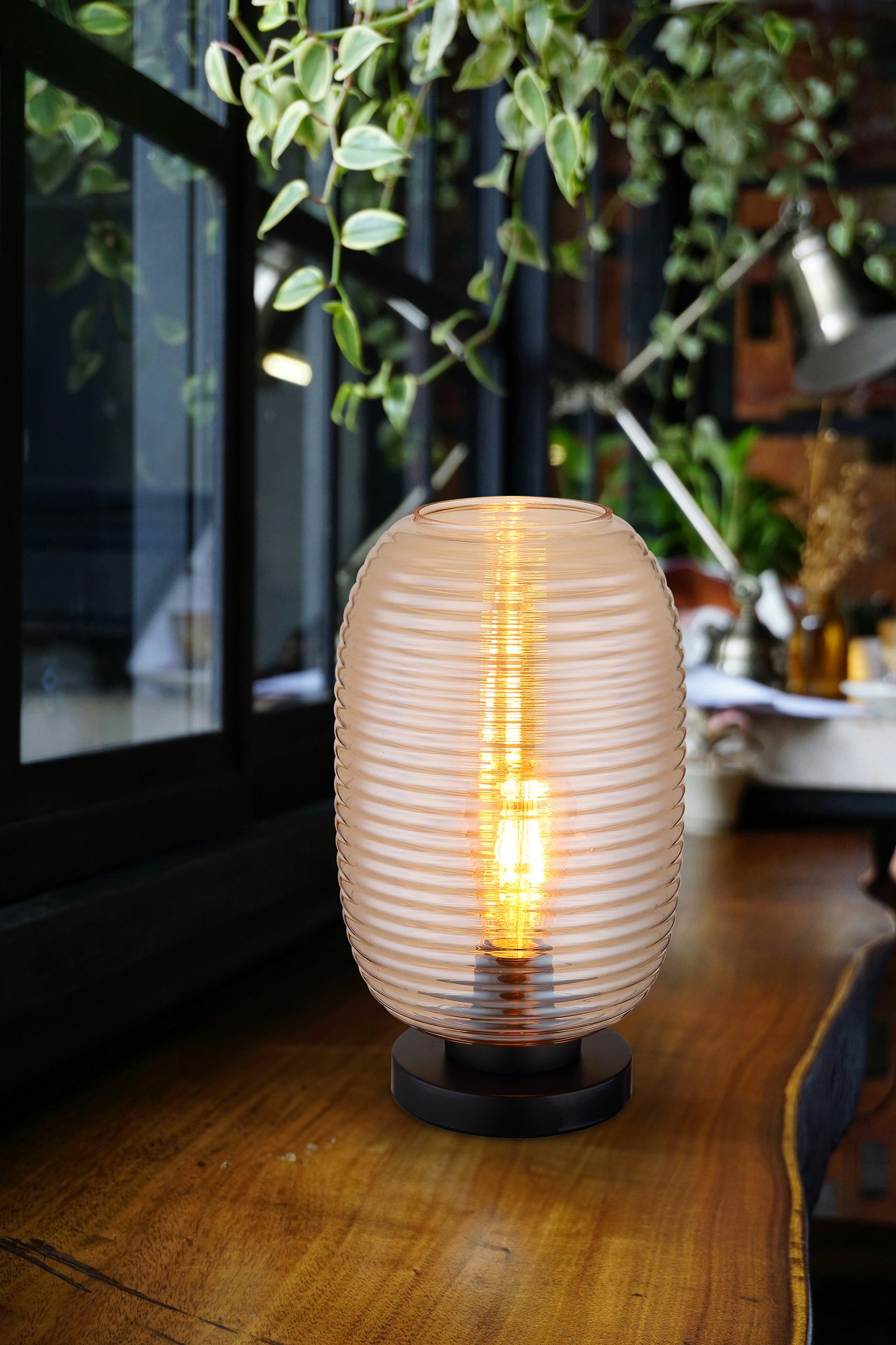 GLOBO LIGHTING Tischleuchte JEFREY, ohne Leuchtmittel, Tischlampe Nachttischlampe Deko-Tischleuchte Schlafzimmer
