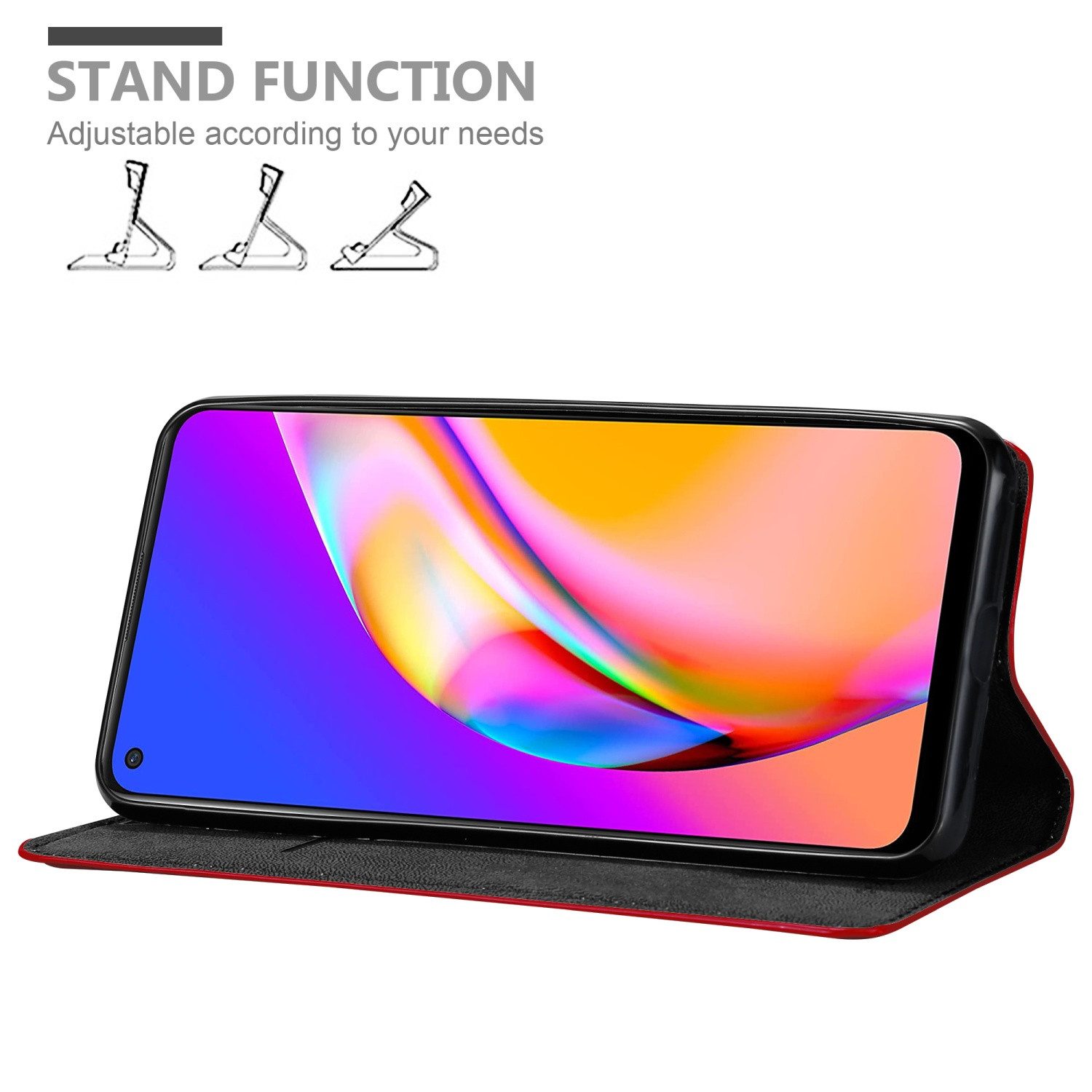 Cadorabo Handyhülle für Oppo A94 5G Hülle Oppo A94 5G, Hülle Schutzhülle mit Standfunktion, Magnetverschluss und Kartenfach