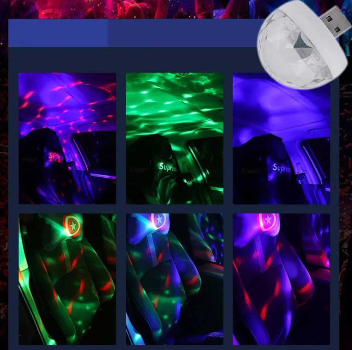 Stelby LED-Sternenhimmel Auto Usb Discoprojektor LED Multicolor, LED wechselbar